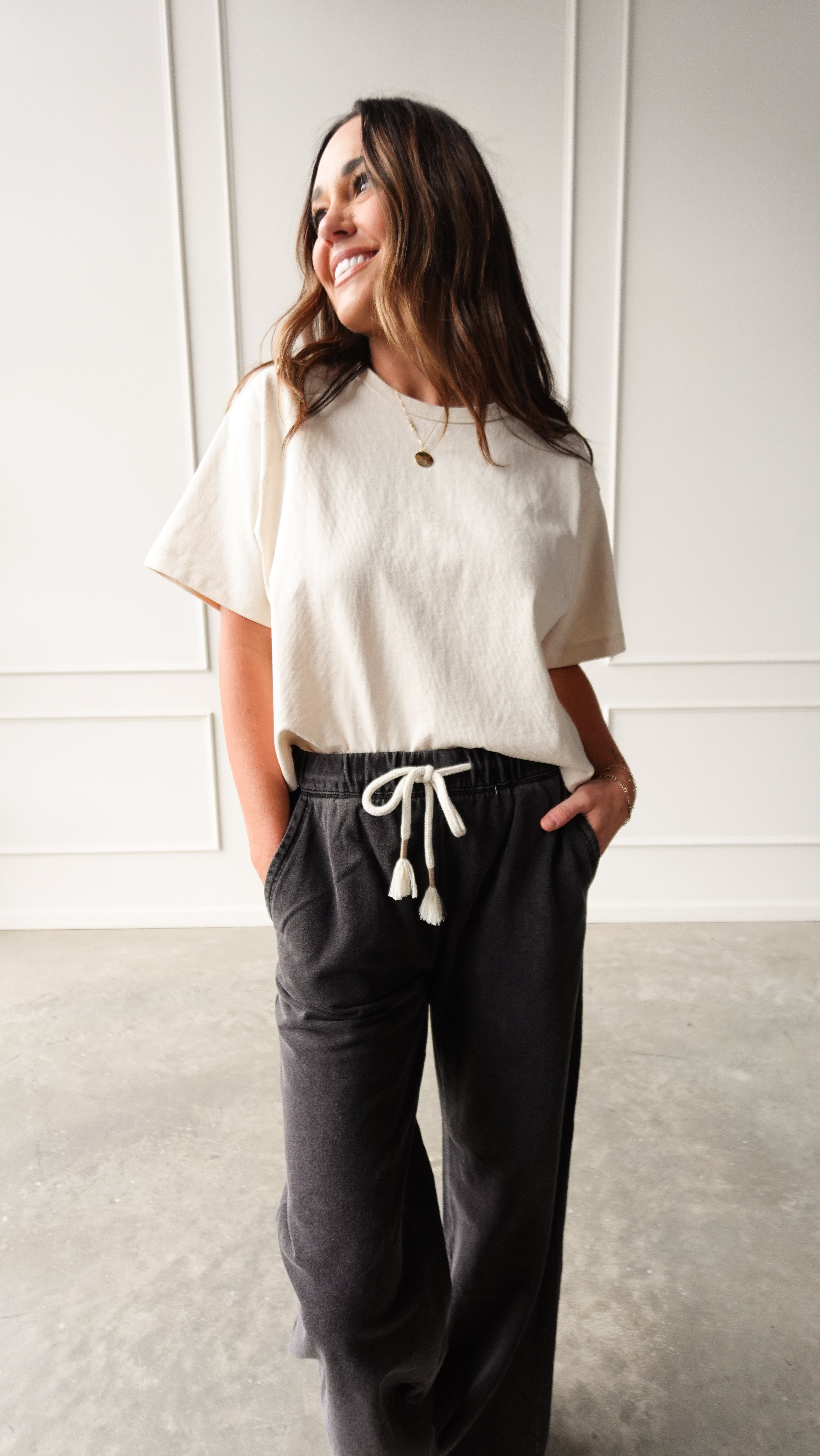 Oatmeal Short Sleeve Linen Tee | Elegant Women's Fashion by coolavocek