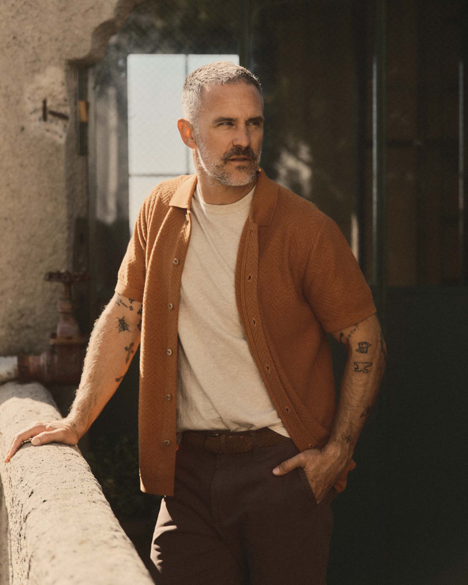 The Button Down Polo in Desert Herringbone | Modern Menswear by yycbvcnbmmnbm