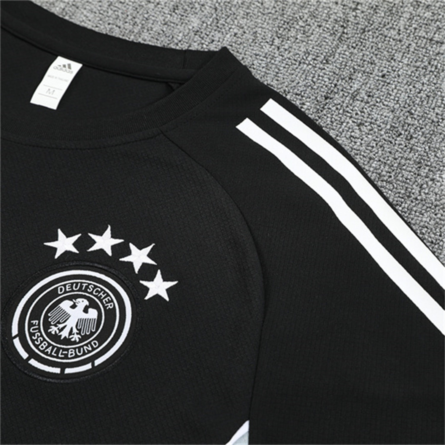 AlphaJersey-Germany 25-26 Kids Short-Sleeve Training Set - Black Short Sleeve & Black Shorts