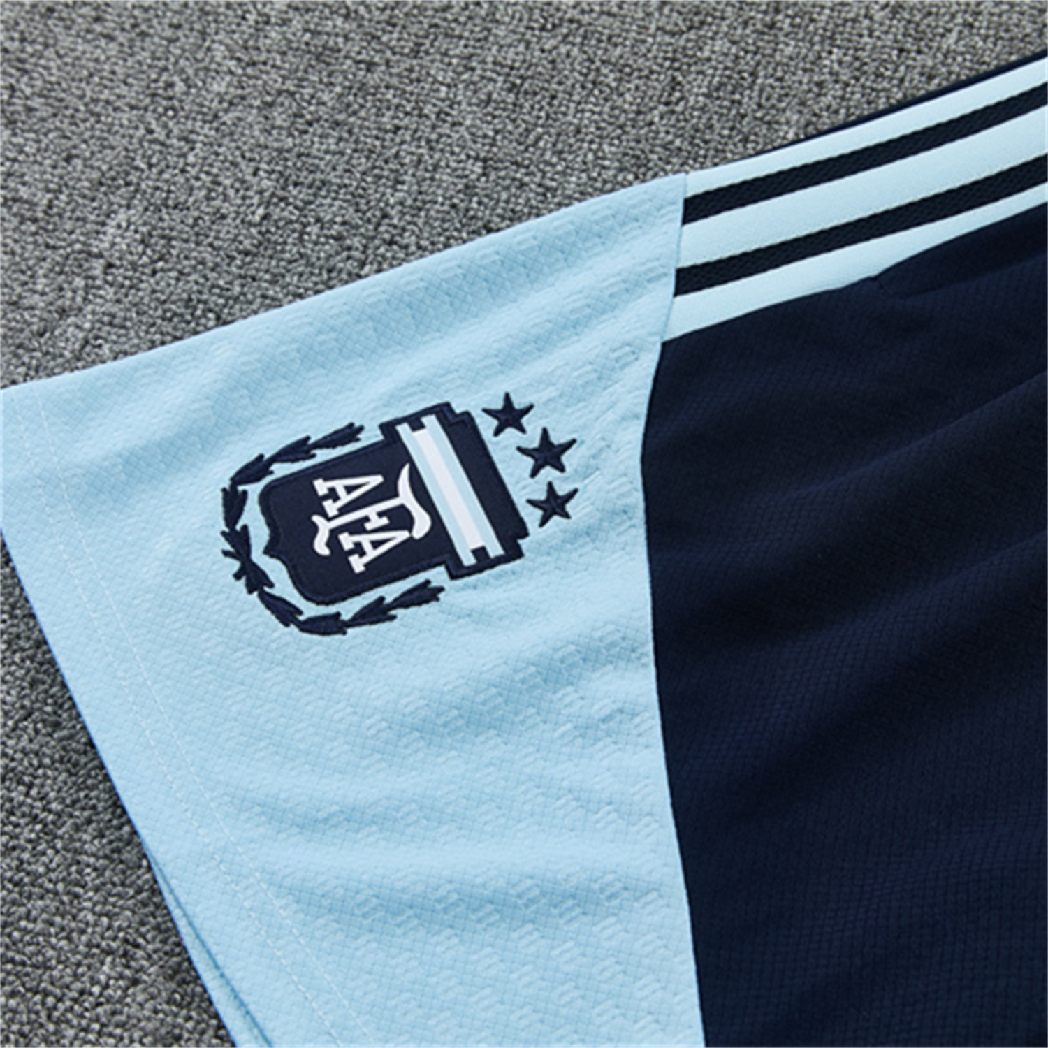 AlphaJersey-Argentina 2026 Kids Short-Sleeve Training Set - Blue Rays Top and Blue Shorts