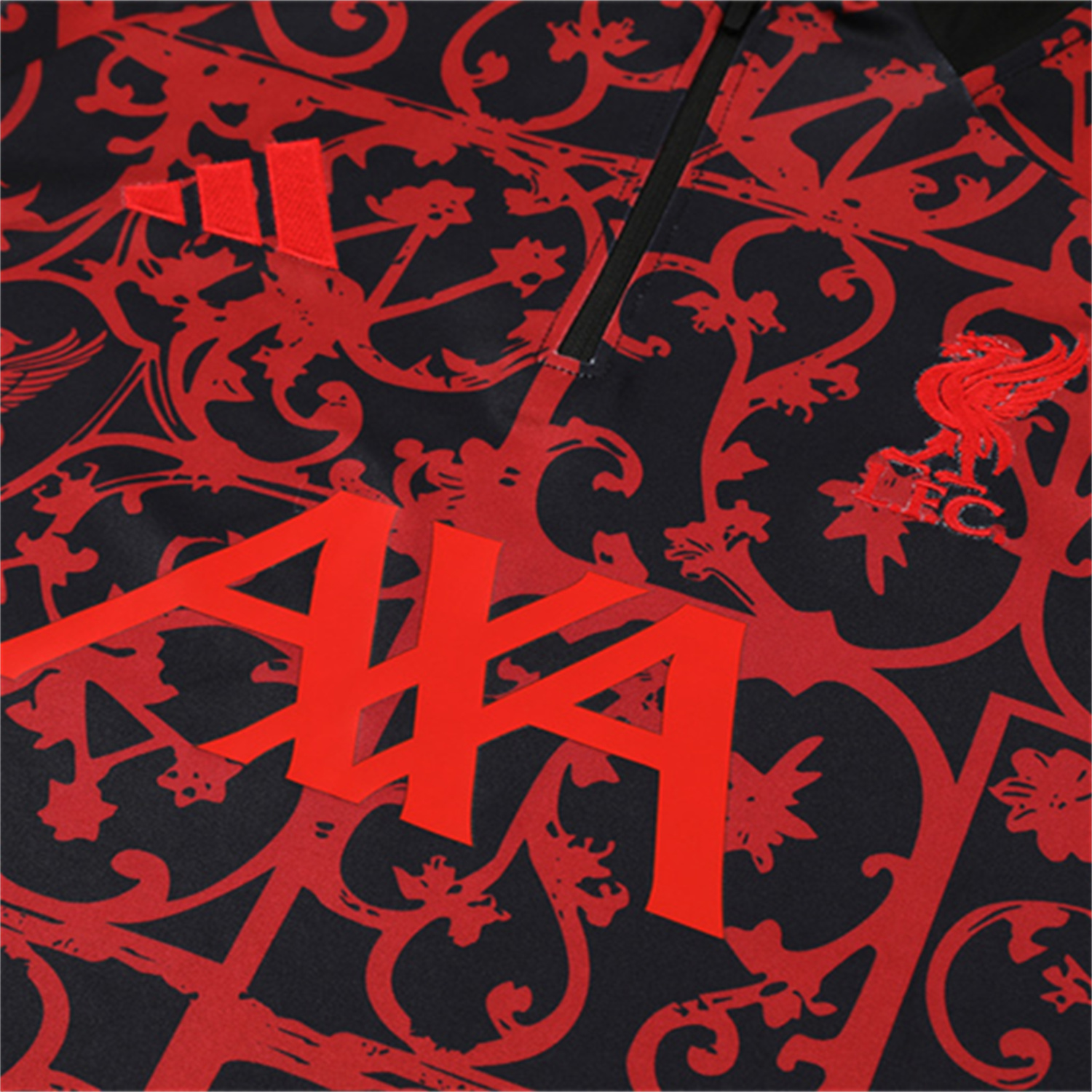 AlphaJersey-Liver.pool 25-26 Kids Long Sleeve Training Set - Red Camouflage Top & Blsck Pants