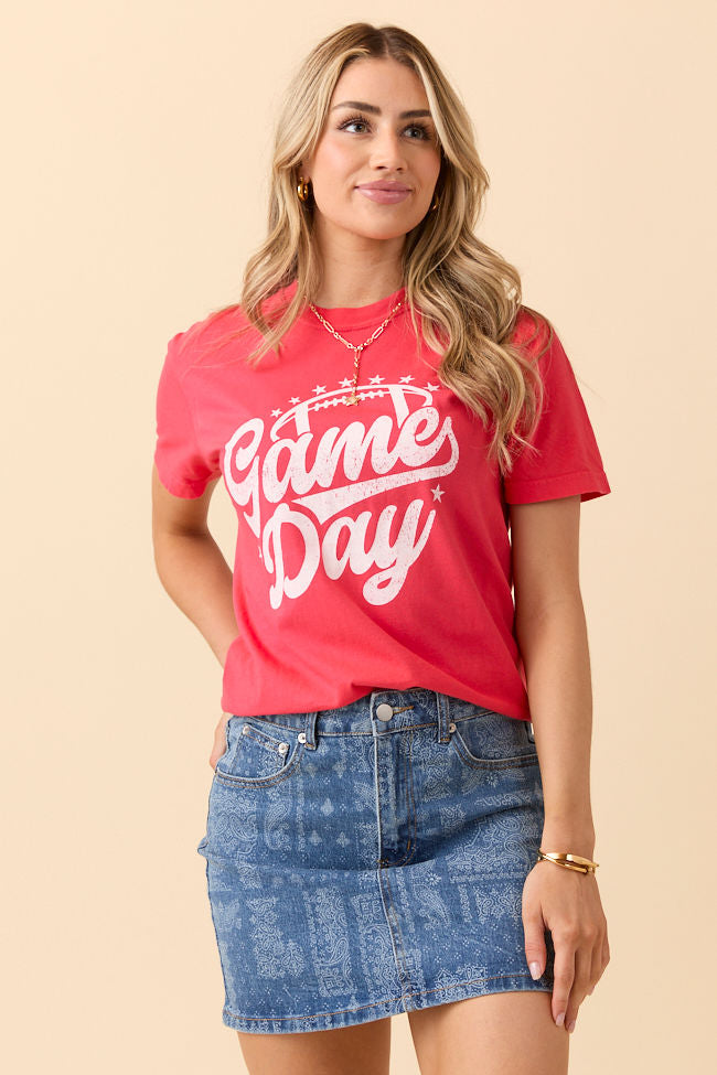 Game Day Script Paprika Graphic Tee | Elegant Women's Fashion by coolavocek