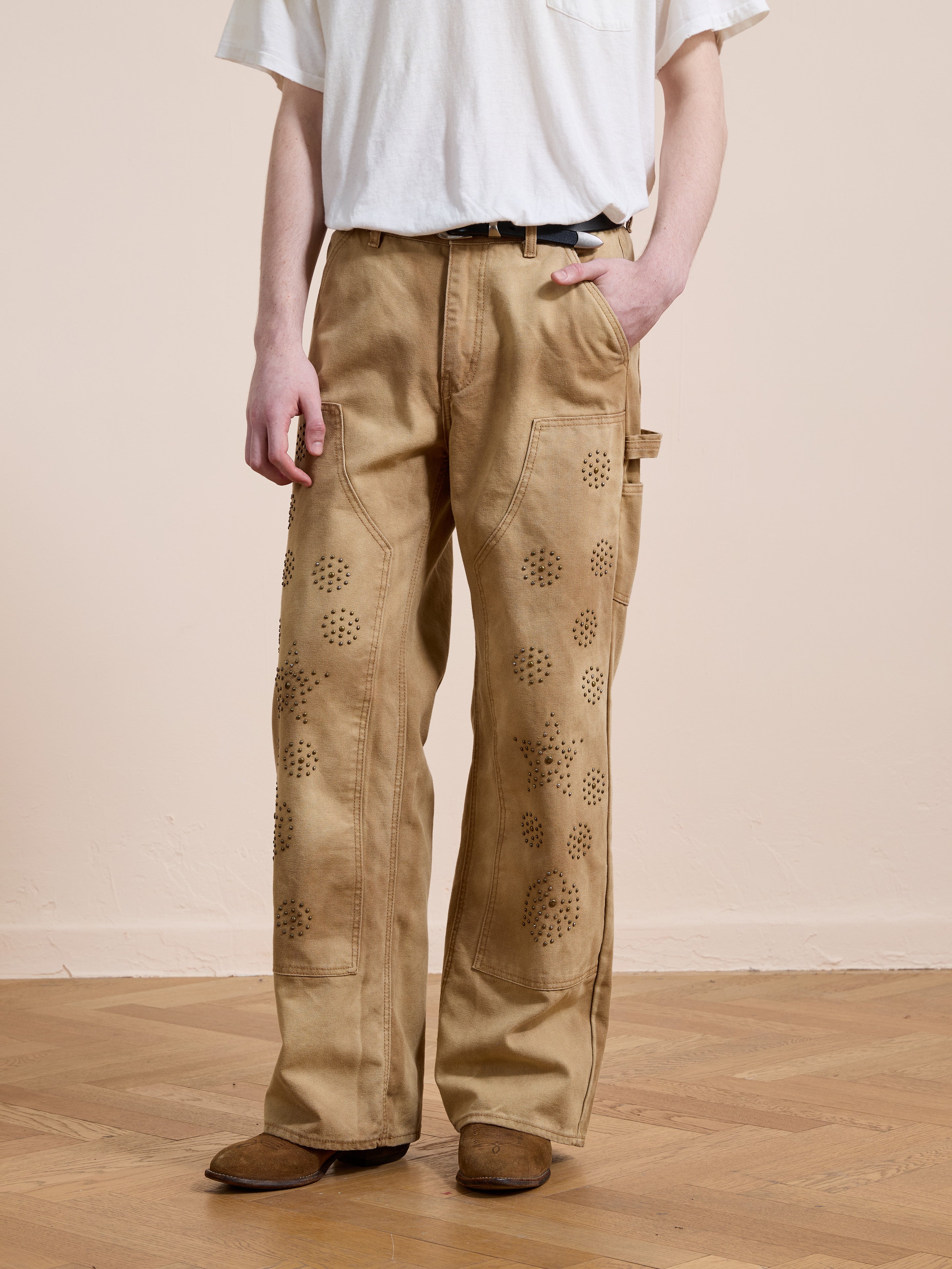 Canvas Studded Work Pants | Modern Menswear by yycbvcnbmmnbm