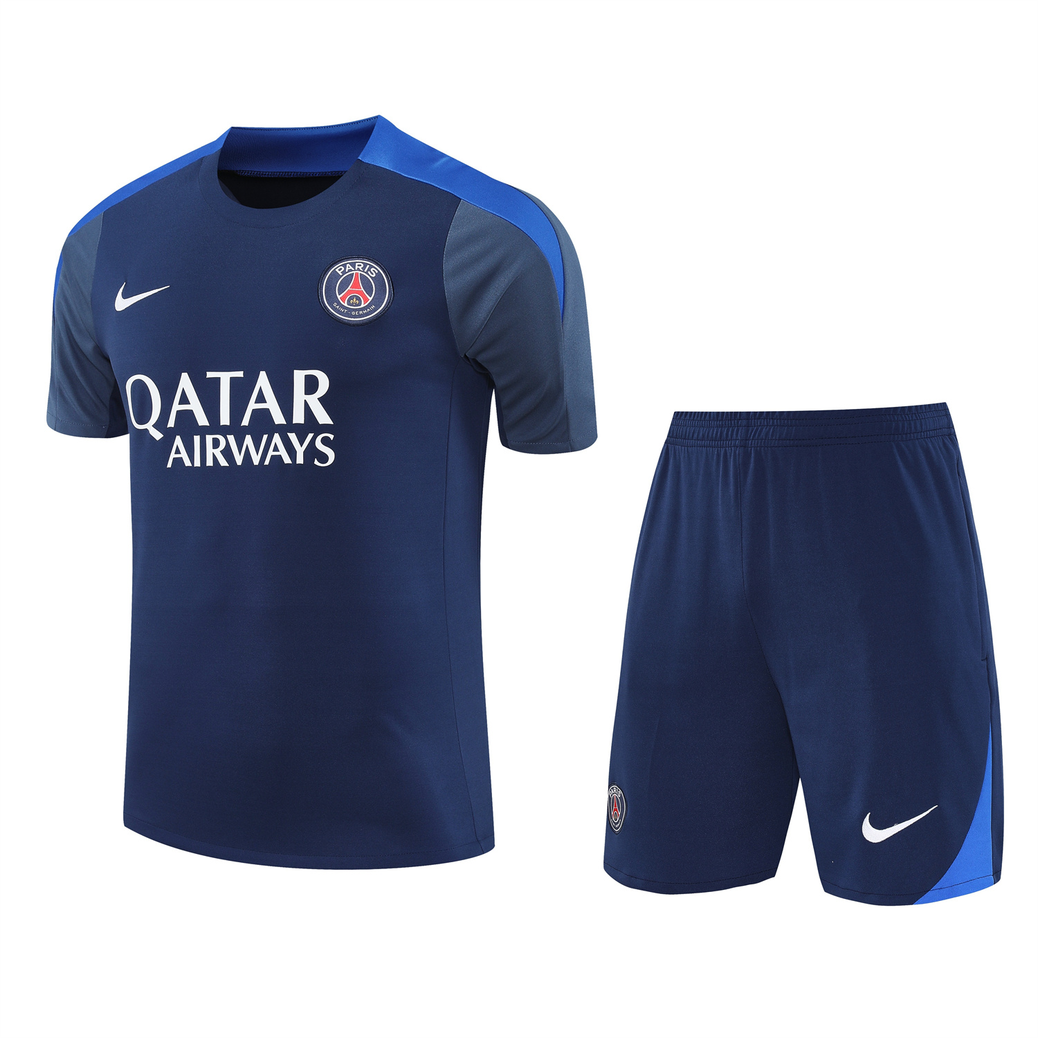 AlphaJersey-Paris Saint-Germain PSG 25-26 Short-Sleeve Training Set - Royal Blue & Royal Blue Shorts