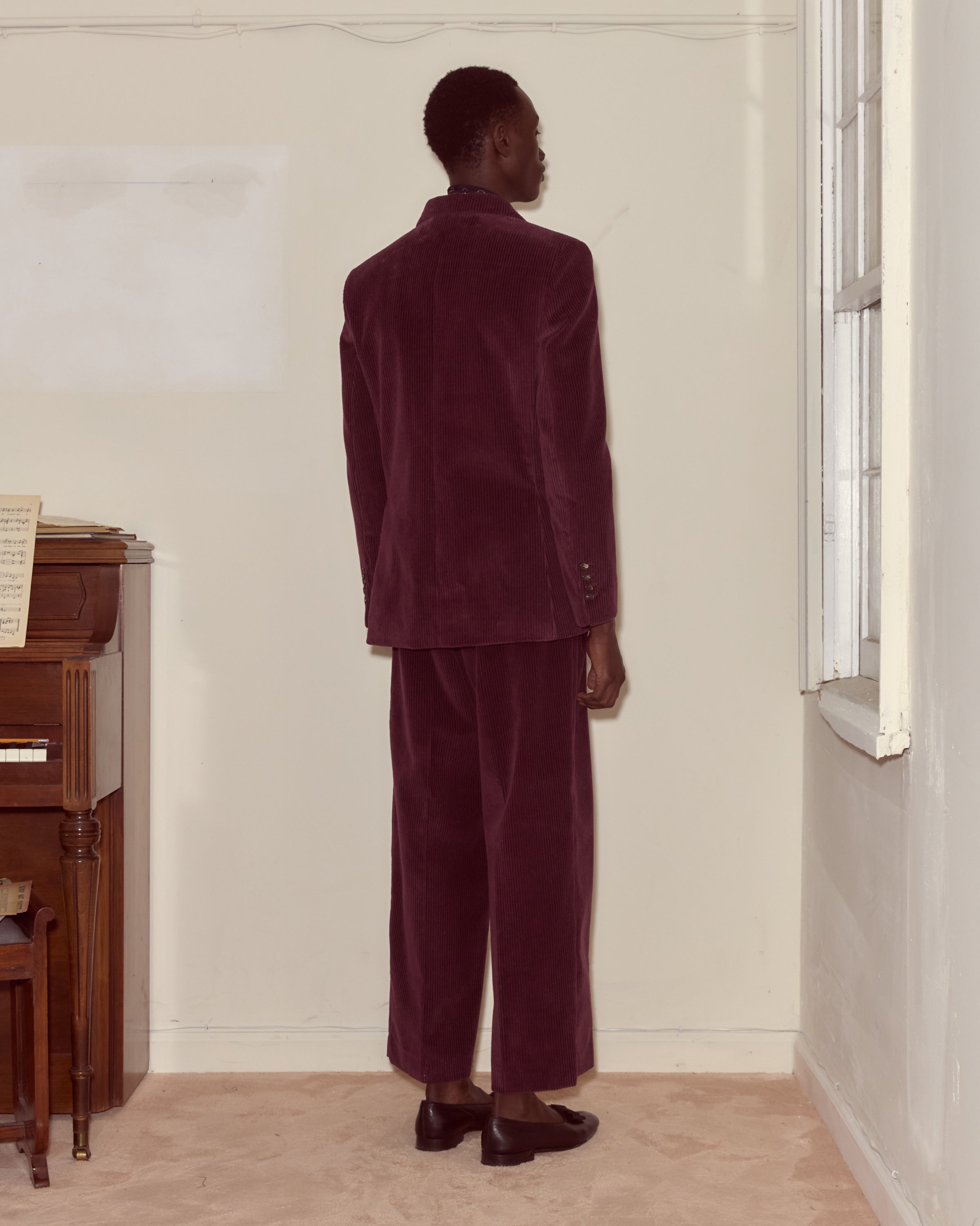 Corduroy Suit Jacket - Dark Purple | Modern Menswear by yycbvcnbmmnbm