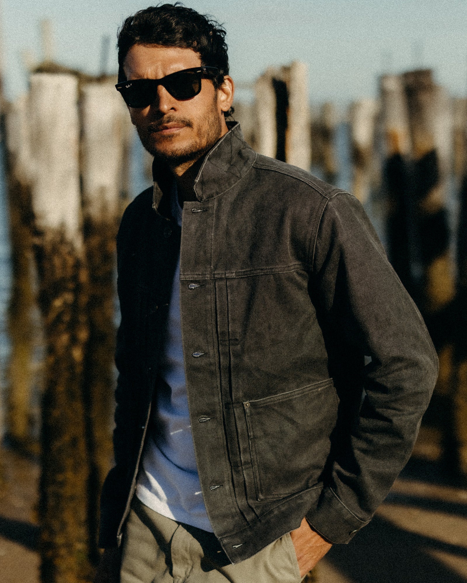 The Ryder Jacket in Coal Chipped Canvas | Modern Menswear by yycbvcnbmmnbm
