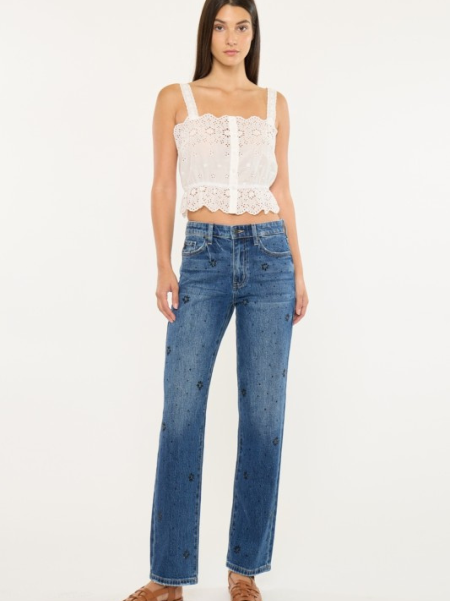 Embellished Straight Denim | Elegant Women's Fashion by coolavocek