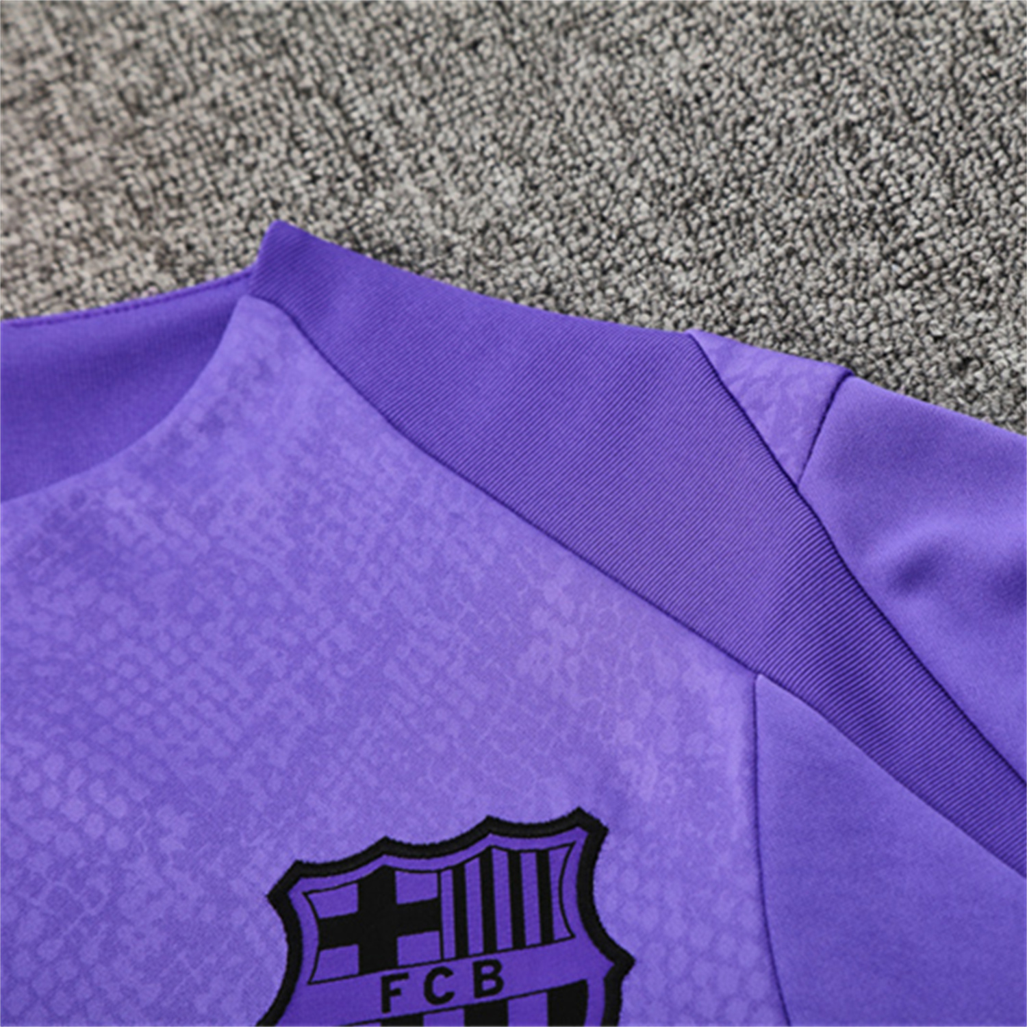AlphaJersey-Barcelona 25-26 X KB Kids Long Sleeve Training Set - Purple Top & Black Pants