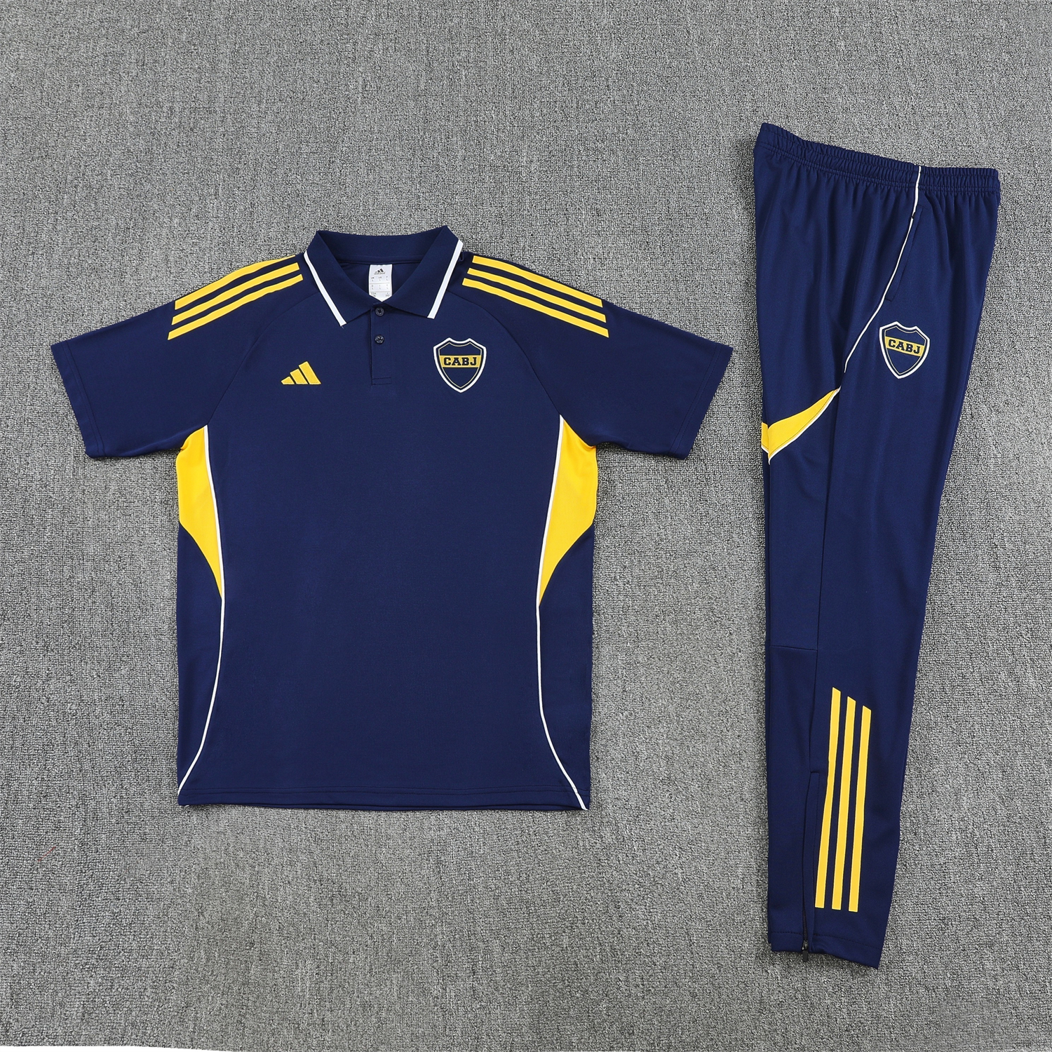AlphaJersey-Boca Juniors 25-26 POLO Short-Sleeve Training Set - Dark Blue Top & Shorts