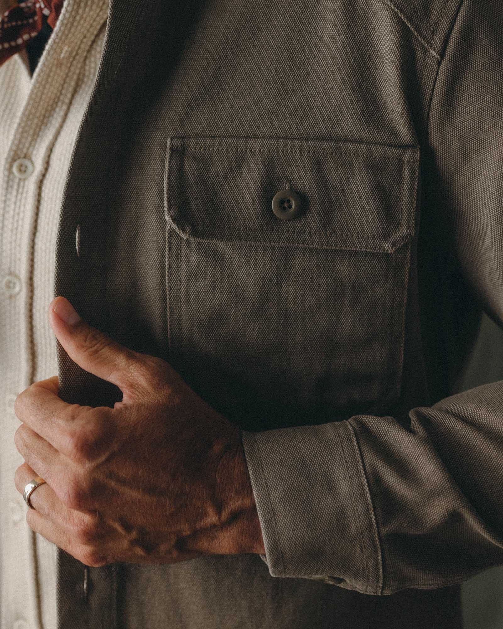 The Shop Shirt in Stone Chipped Canvas | Modern Menswear by yycbvcnbmmnbm