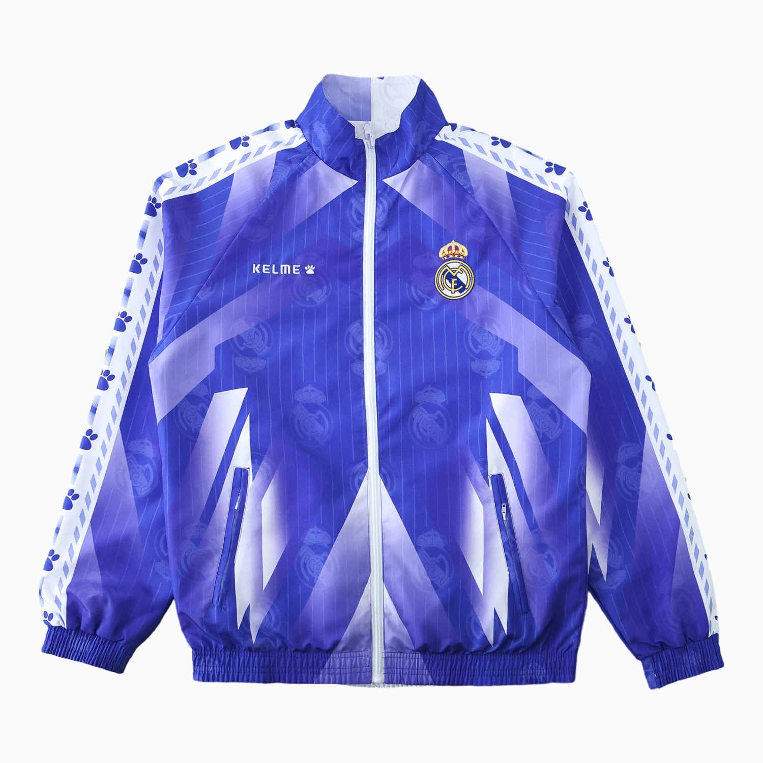 AlphaJersey-Retro Real Madrid 1996-97 Double Sided Reversible Windbreaker - Blue & Green