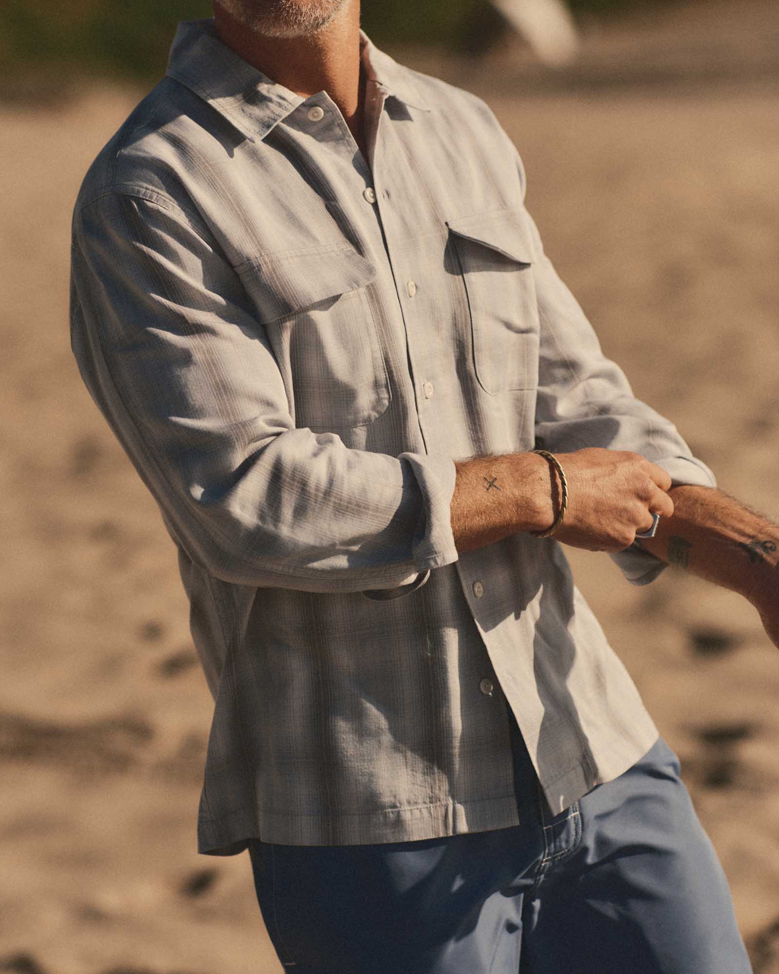 The Shore Shirt in Fog Check Lyocell | Modern Menswear by yycbvcnbmmnbm