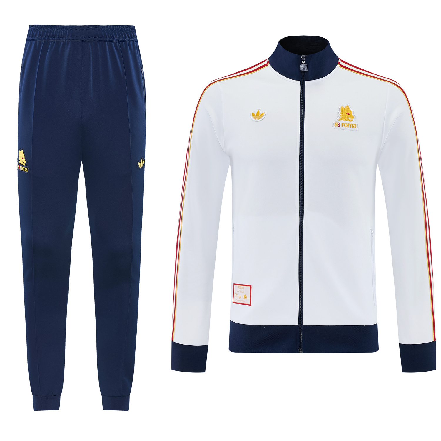 AlphaJersey-AS Roma 25-26 Originals LFSTLR Jacket Training Tracksuit - White Top and Blue Pant