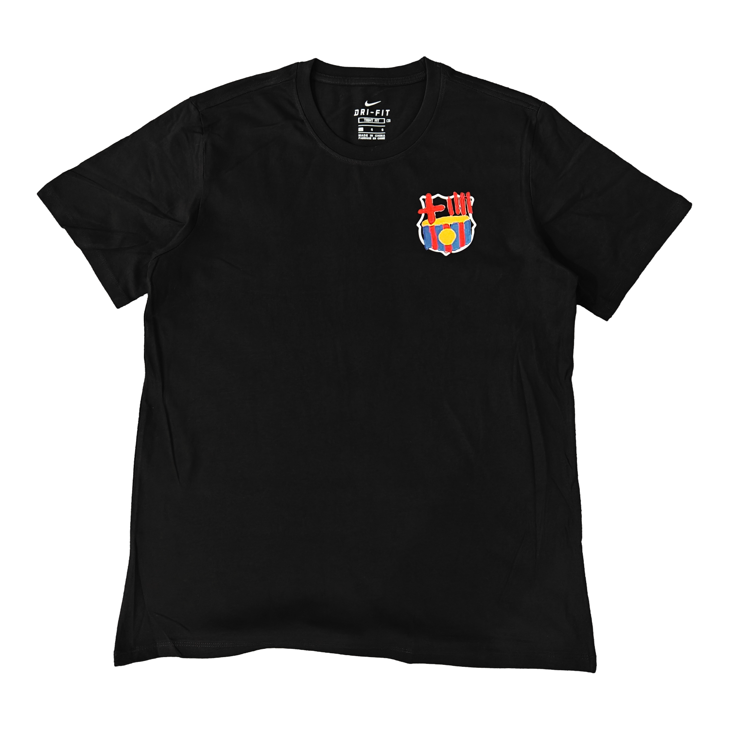 AlphaJersey-Barcelona Tots Units Fem Força Full-Color Drawing Of The Shield T-shirt【Black】