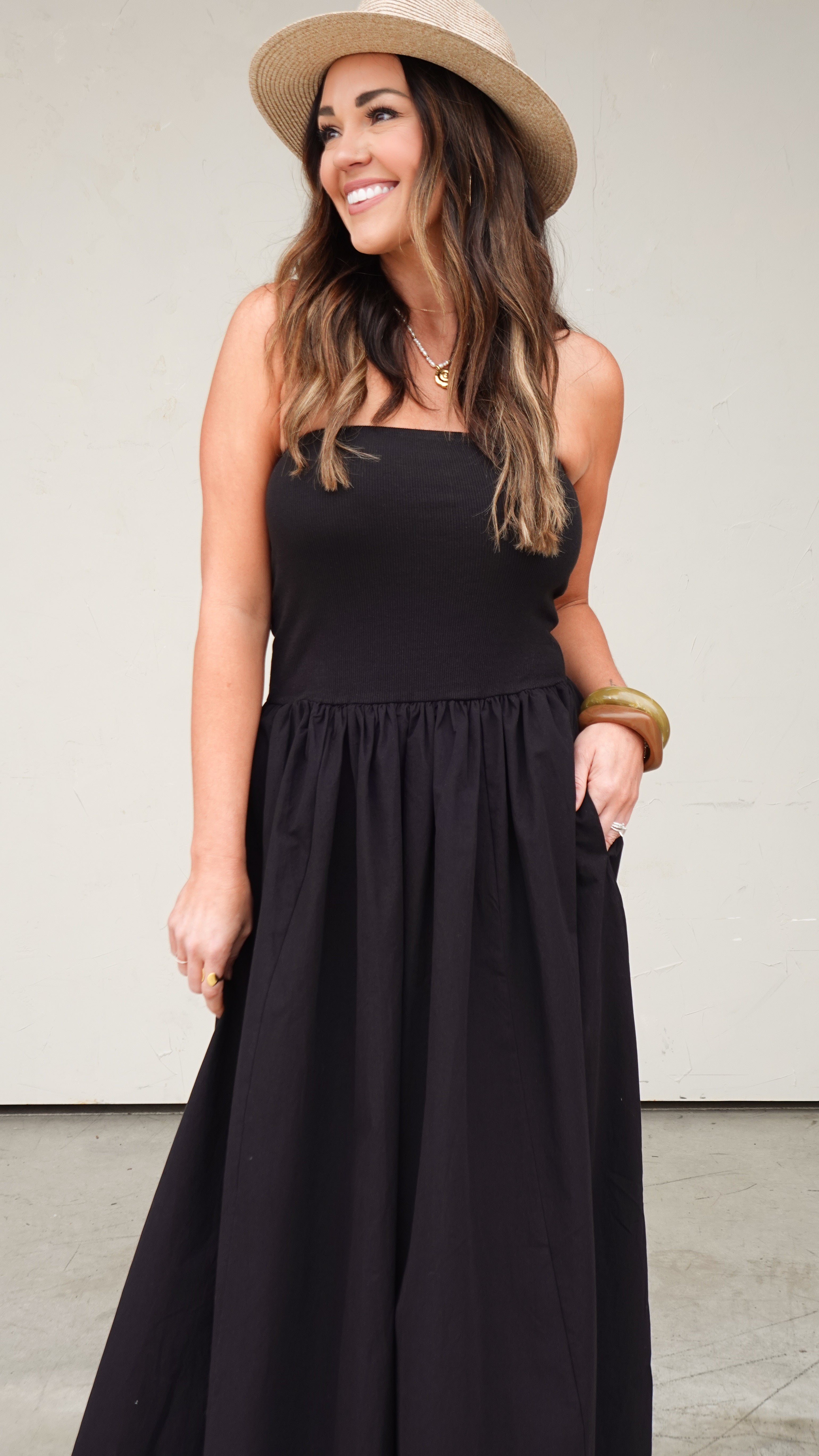 Black Strapless Maxi Dress | Elegant Women's Fashion by coolavocek