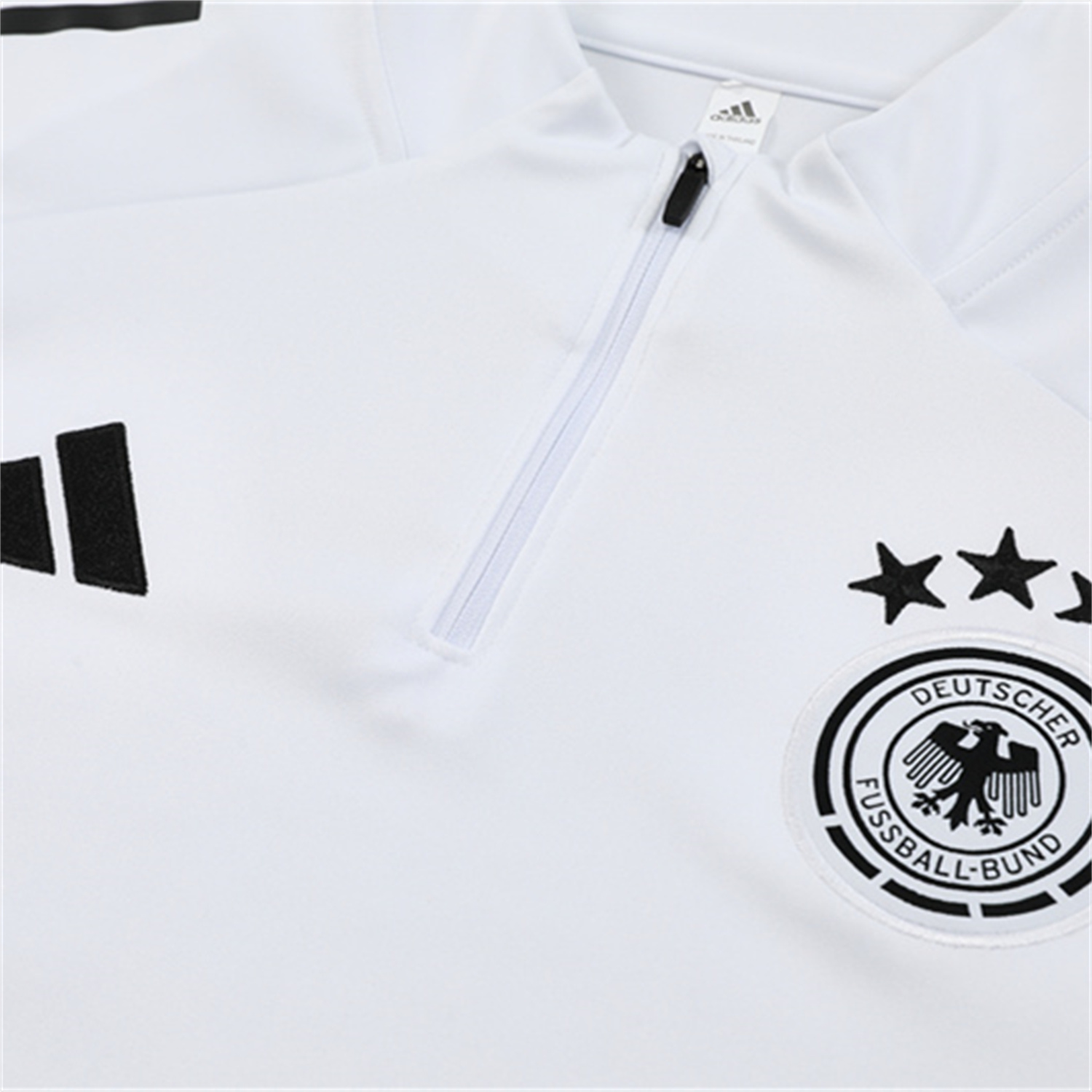 AlphaJersey-Germany 25-26 Kids Long Sleeve Training Set - White Top and Black Pants