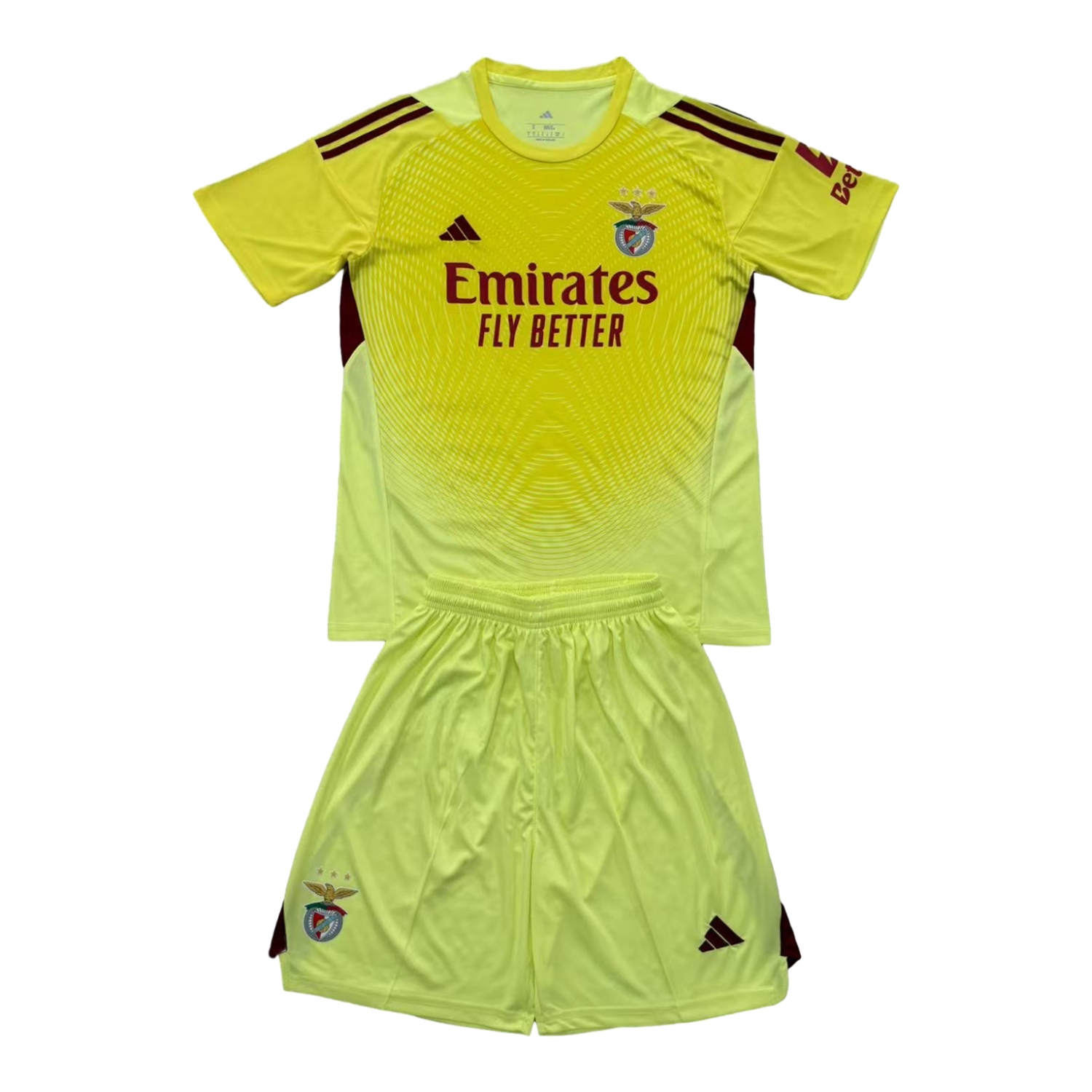 AlphaJersey-Benfica 25-26 Yellow Goalkeeper Men's Adult Jersey Set - Fans Version