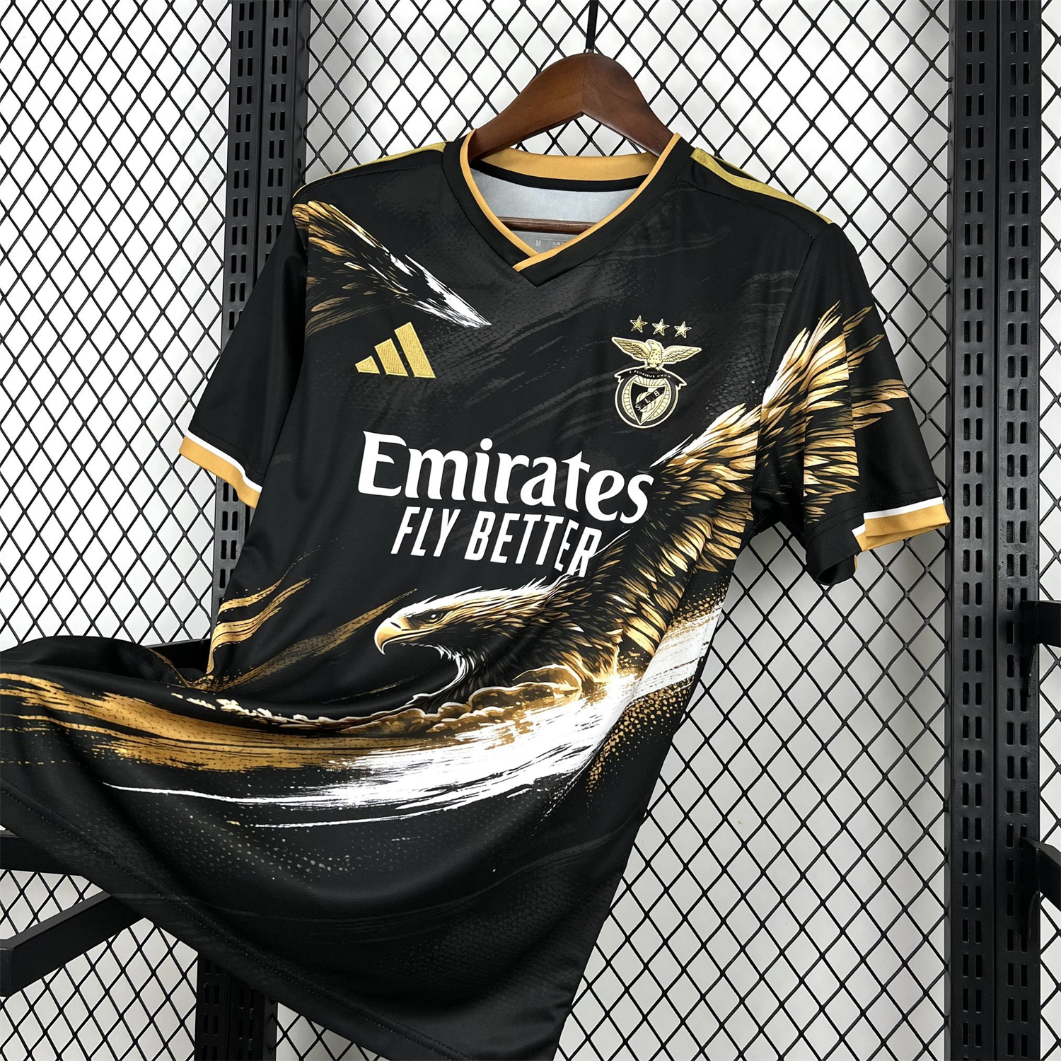 AlphaJersey-Benfica 25-26 Gold Eagle Black Special Jersey - Fans Version