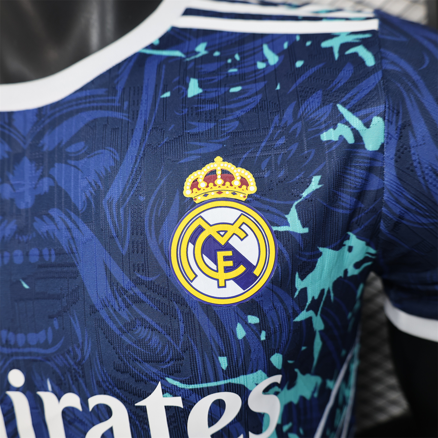 AlphaJersey-Real Madrid 25-26 Blue Jersey with White Viking Roar Comics - Player Version