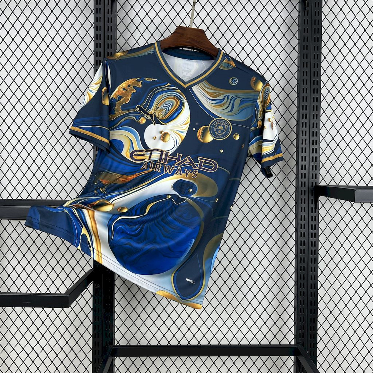 AlphaJersey-Manchester City 25-26 Blue Golden Fan-designed Special Edition Jersey - Fans Version