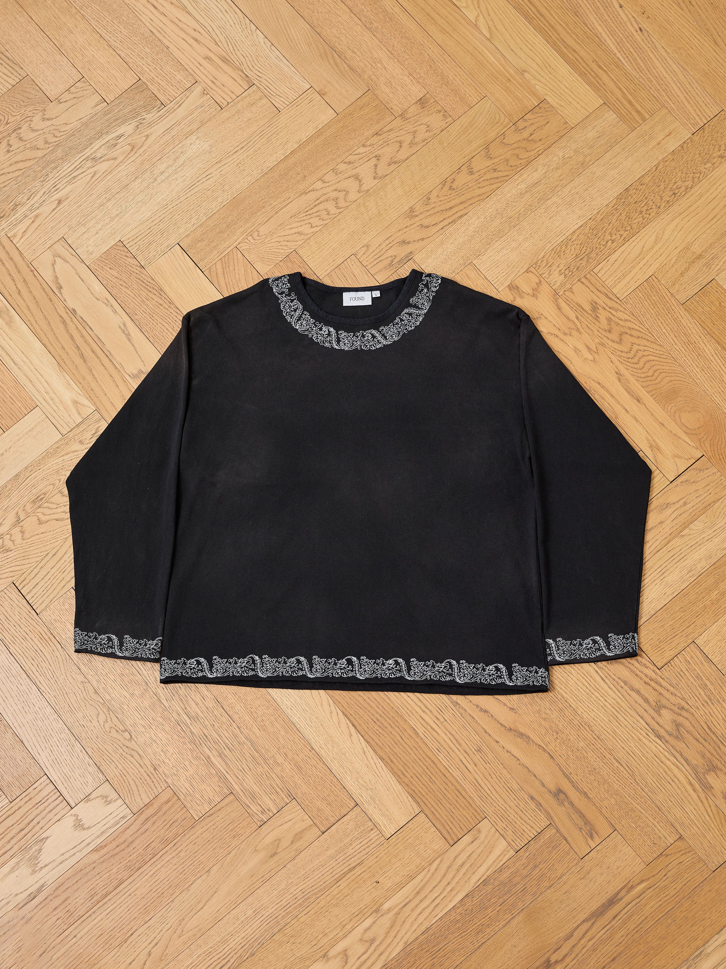 Metallic Long Sleeve Embroidered Tee | Modern Menswear by yycbvcnbmmnbm