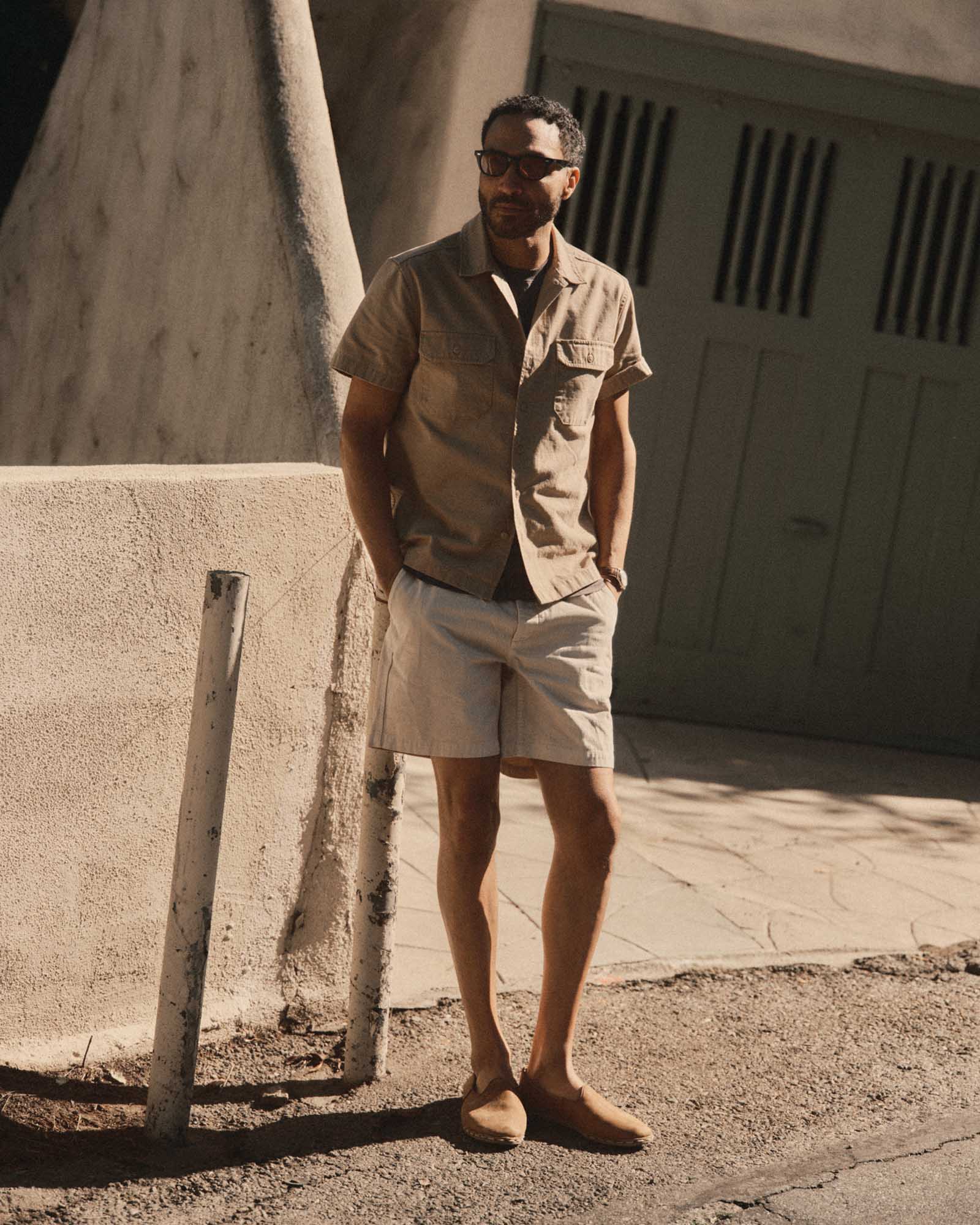 The Short Sleeve Mechanic Shirt in Khaki Ripstop | Modern Menswear by yycbvcnbmmnbm