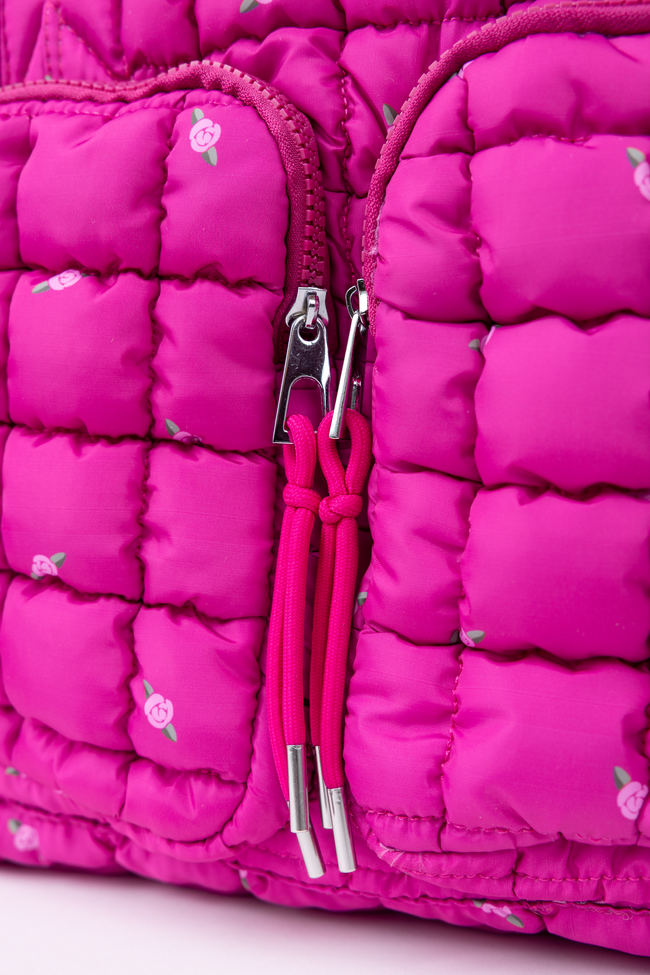 Haylie Fuchsia Petal Pop Quilted Weekender Bag | Elegant Women's Fashion by coolavocek