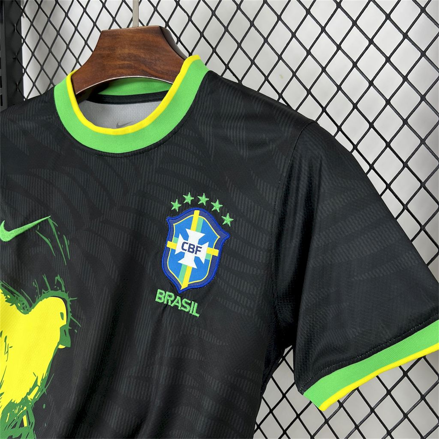 AlphaJersey-Brazil 25-26 Yellow Dove Black Jersey - Fans Version