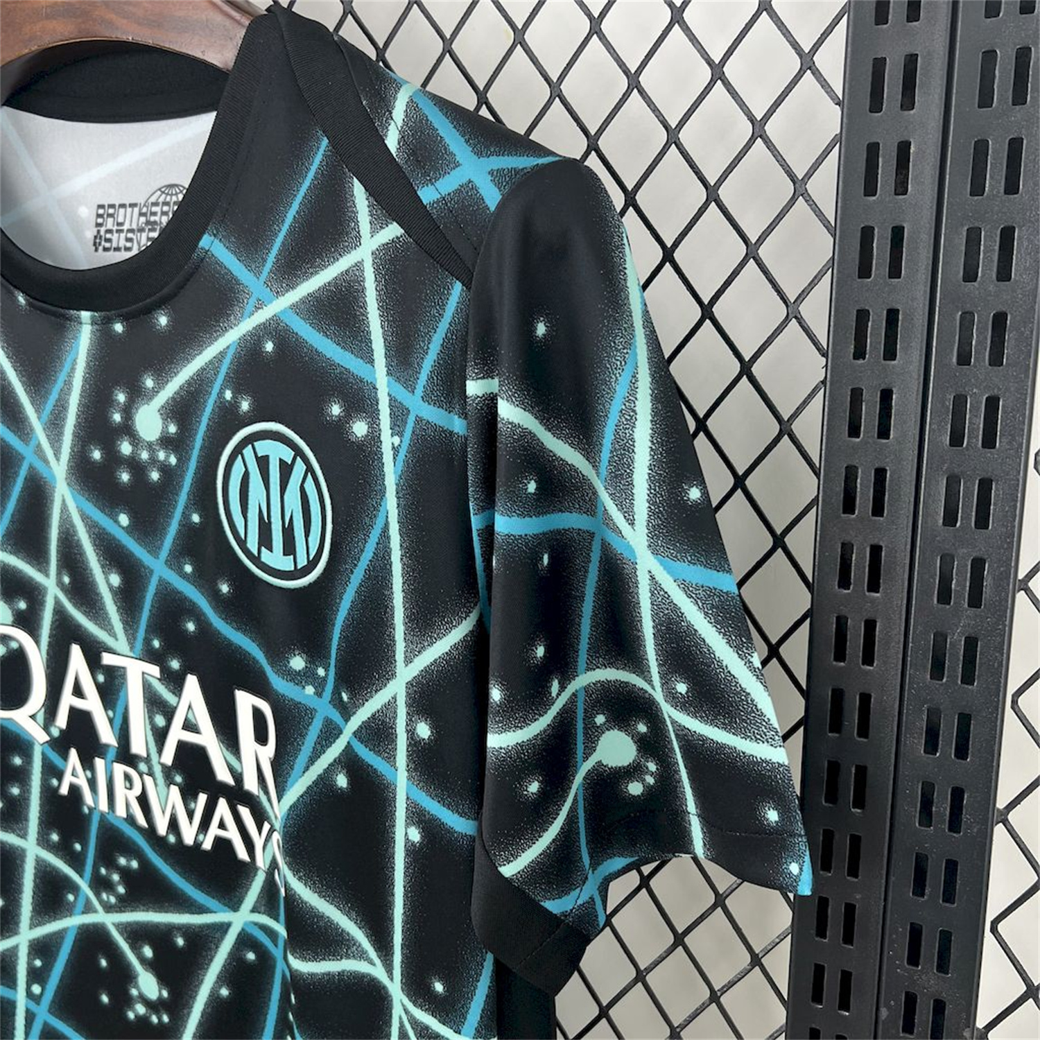 AlphaJersey-Inter Milan 25-26 Blue Lines Black Pre-Match Training Jersey - Fans Version