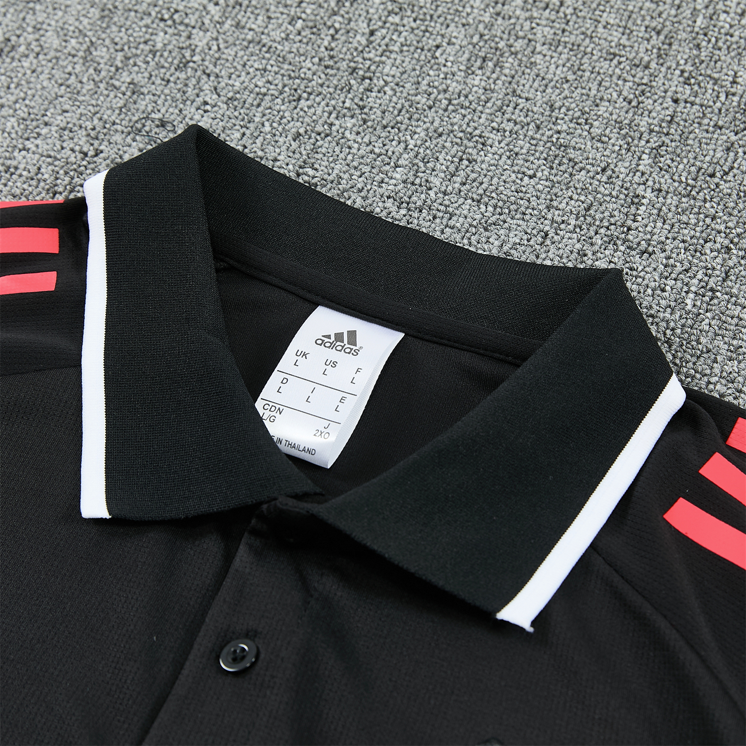 AlphaJersey-River Plate 25-26 POLO Short-Sleeve Training Set - Black Top and Black Pants