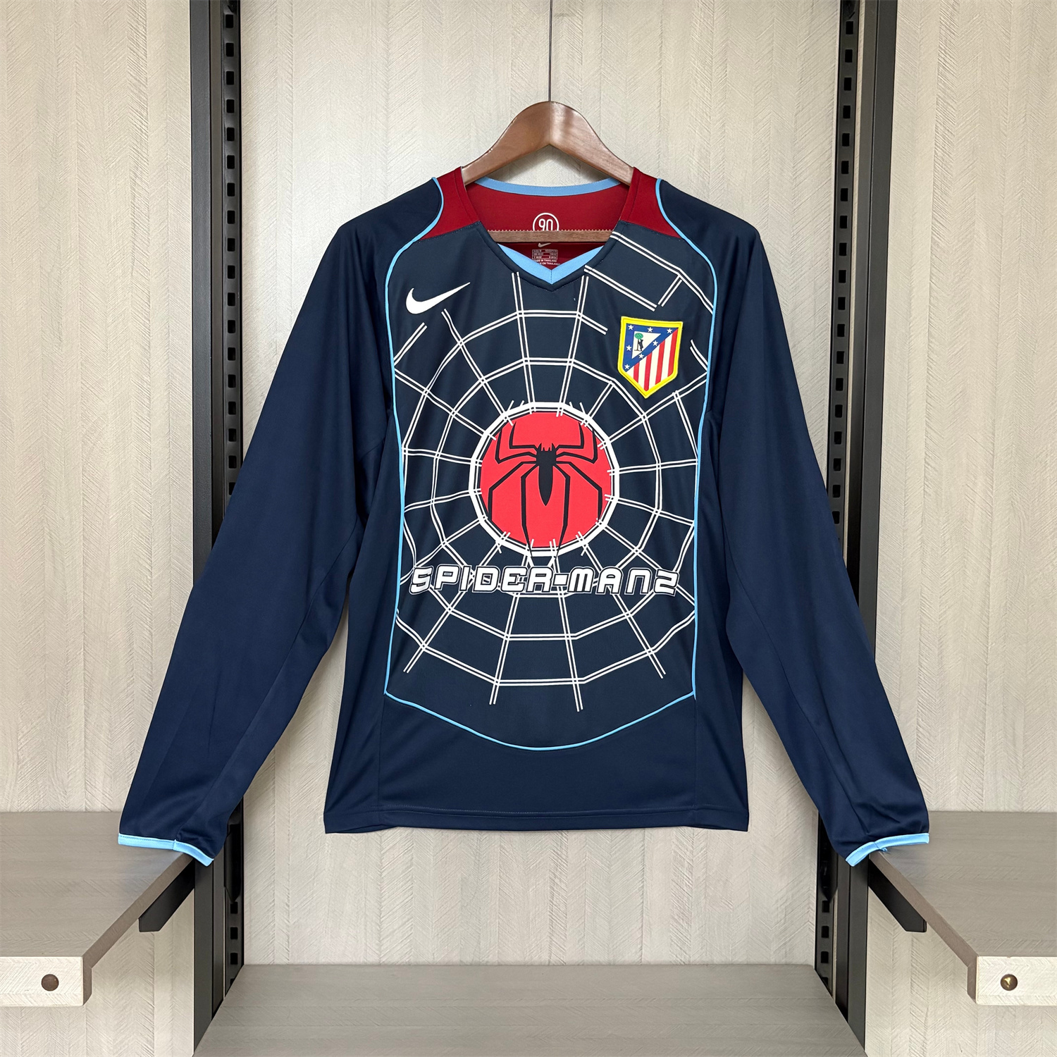 AlphaJersey-Retro Atletico Madrid 2004-05 Away Long Sleeves Jersey - S.p.i.d.e.r M.a.n