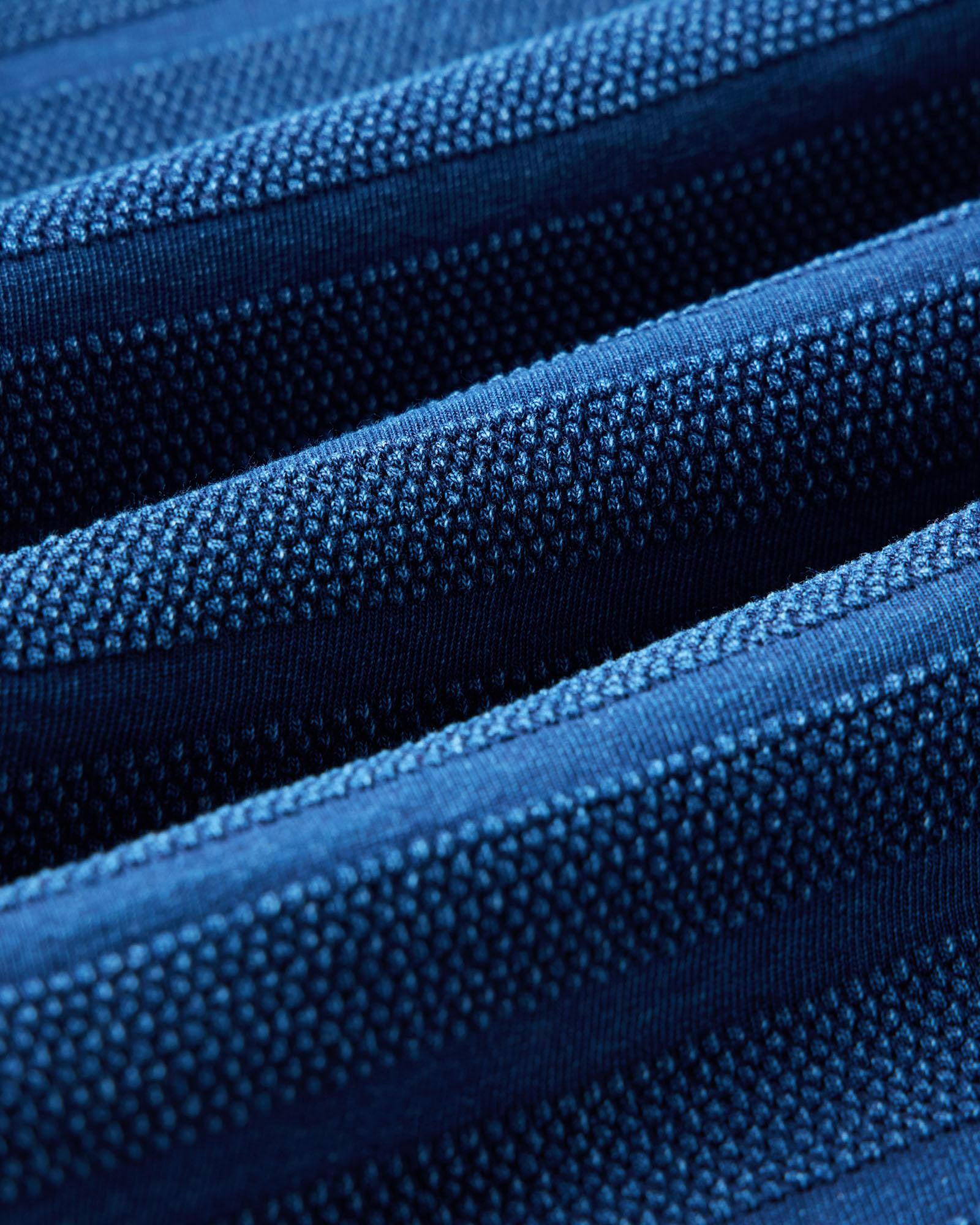 The Bywater Polo in Rinsed Indigo Knit Stripe | Modern Menswear by yycbvcnbmmnbm