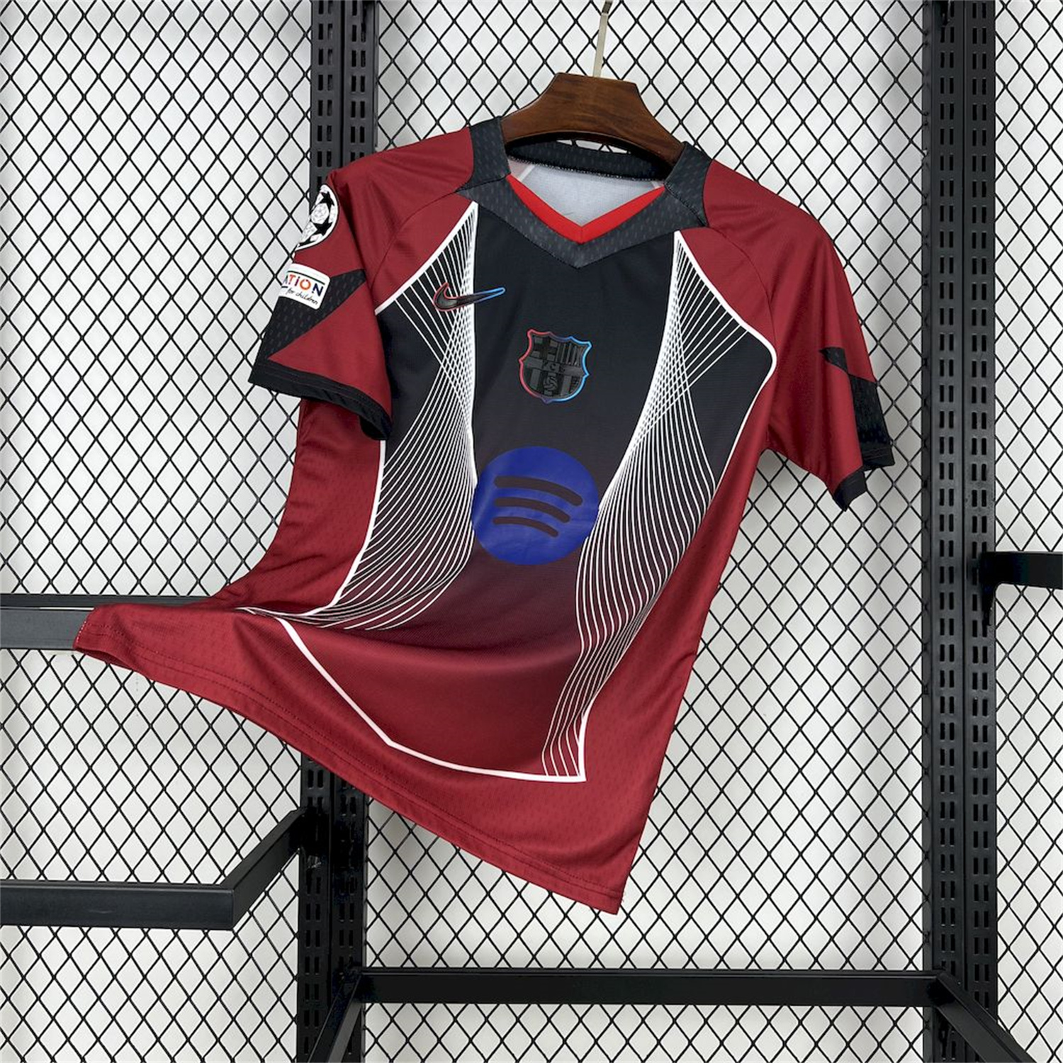 AlphaJersey-Barcelona 25-26 T90 Red Black Gradient and White Lines Special Jersey - Fans Version
