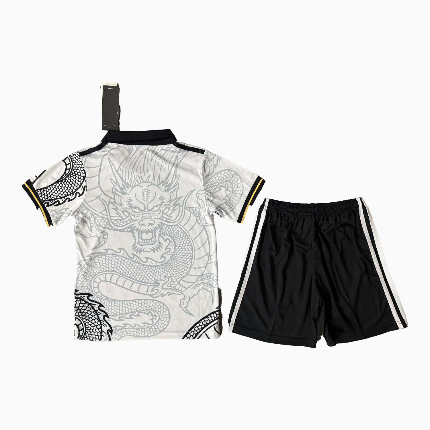 AlphaJersey-Real Madrid 25-26 Black Gragon White Special Men's Adult Jersey Set - Fans Version
