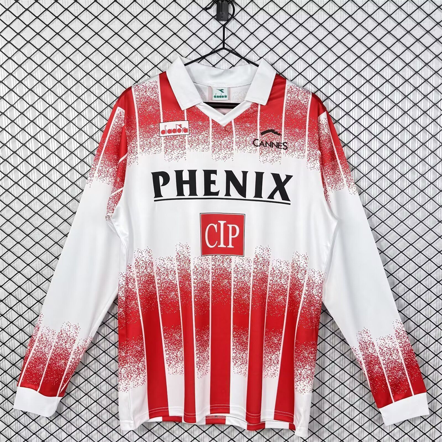 AlphaJersey-Retro AS Cannes 1991-92 Home Long Sleeves Jersey