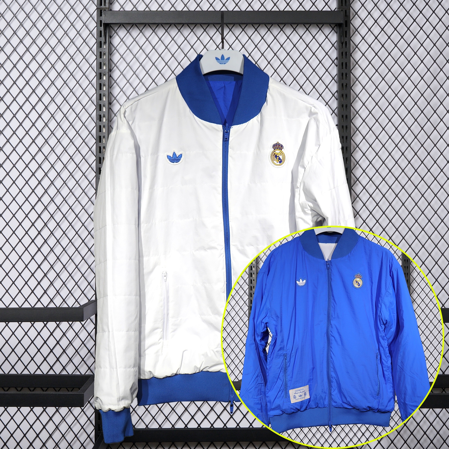 AlphaJersey-Real Madrid 25-26 Double Sided Reversible Windbreaker - Blue & White