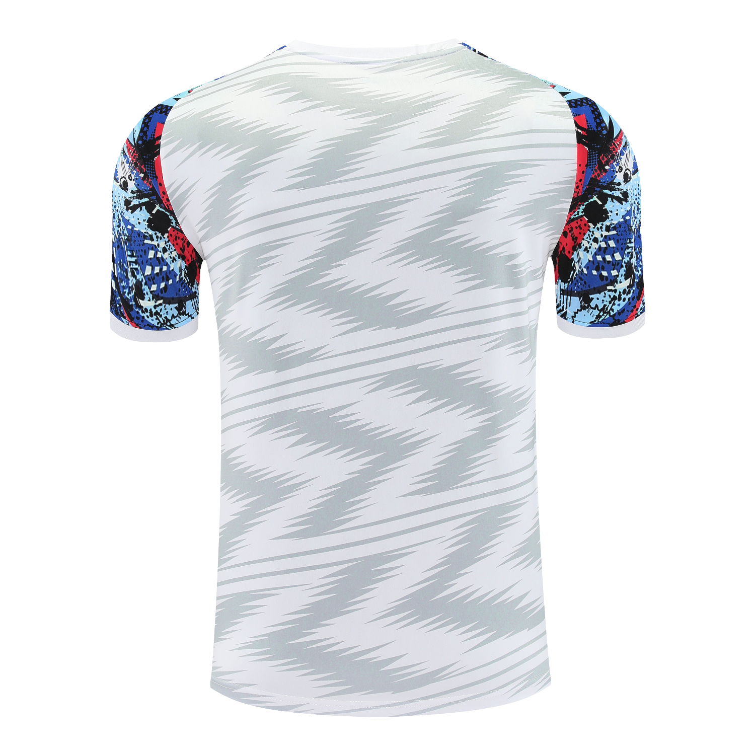 AlphaJersey-Real Madrid 25-26 Short-Sleeve Training Set - Grey Arrow Pattern Top & Black Shorts
