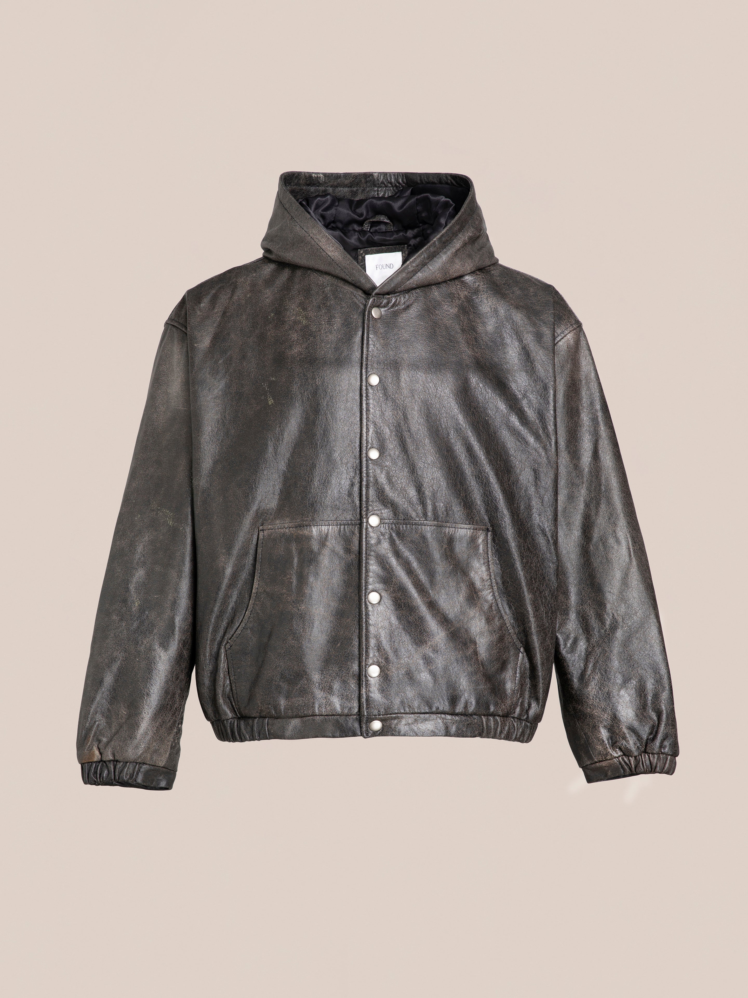 Distressed Genuine Leather Hoodie | Modern Menswear by yycbvcnbmmnbm