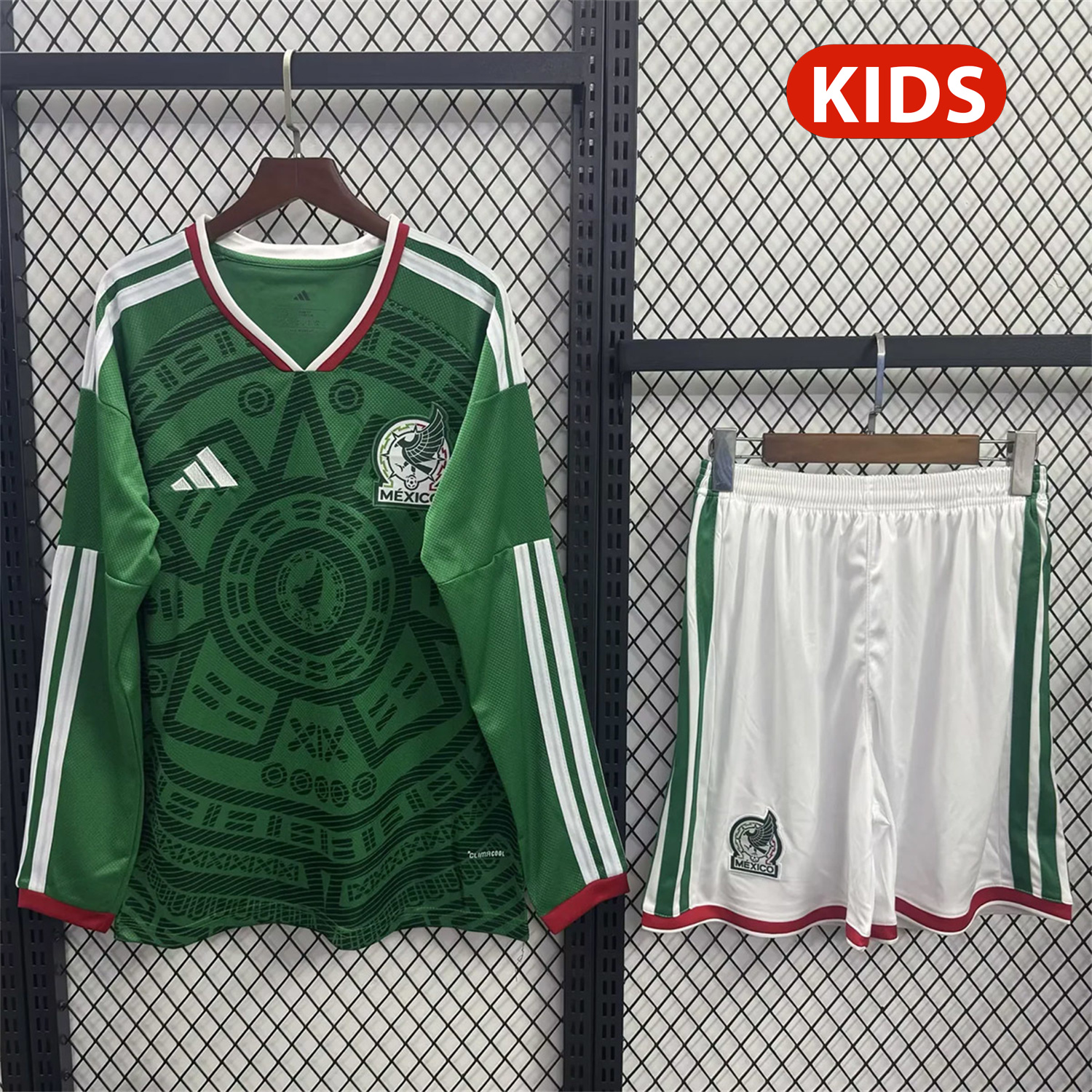 AlphaJersey-Mexico 2026 Home Long Sleeves Kids Kit