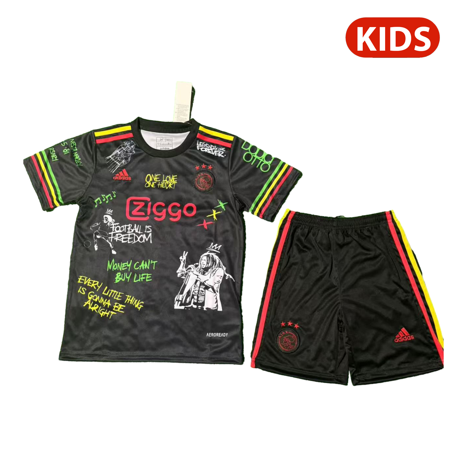 AlphaJersey-Ajax x B-O-B Marly 25-26 Black Special Kids Kit