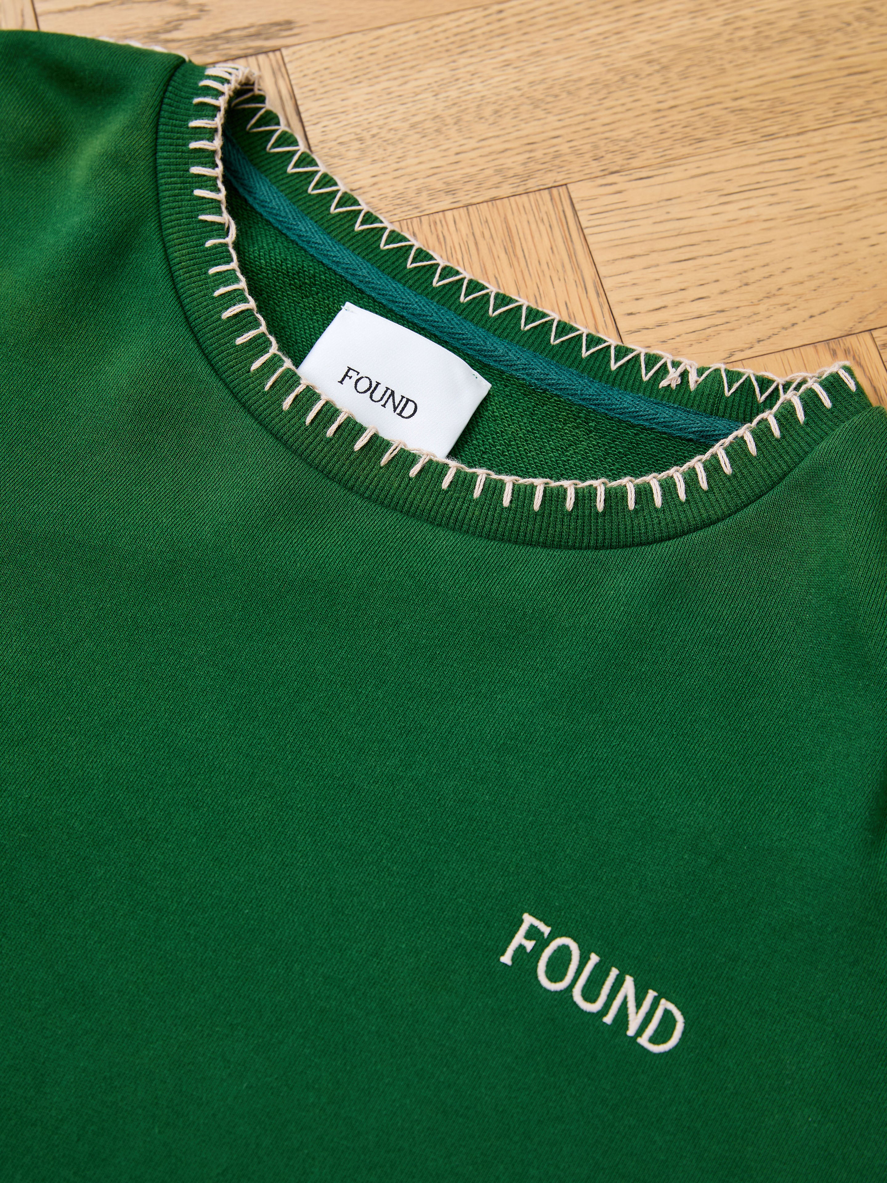 Stitched Border Distressed Crewneck | Modern Menswear by yycbvcnbmmnbm