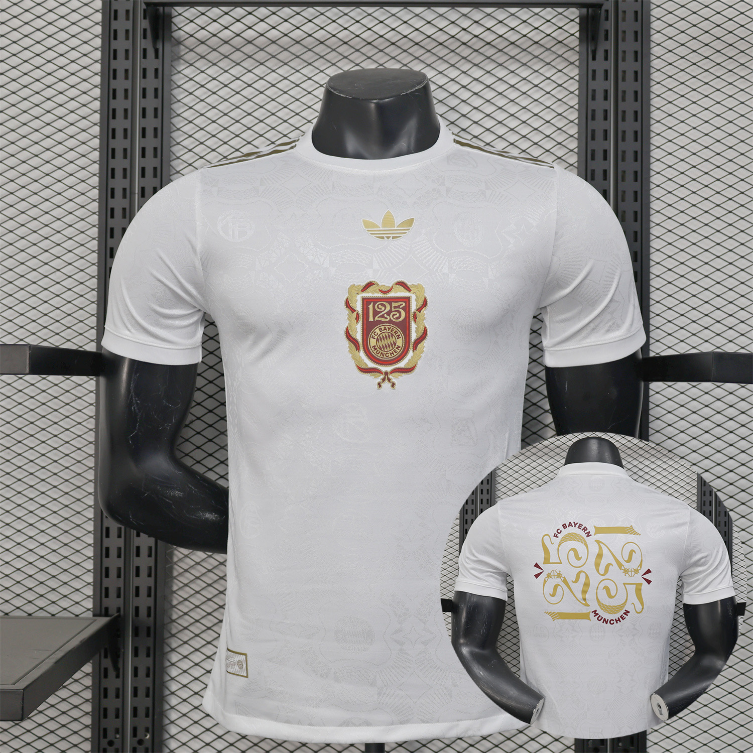AlphaJersey-Bayern Munich 2025 White 125th Anniversary Jersey - with 125th Patch on Back - Player Version