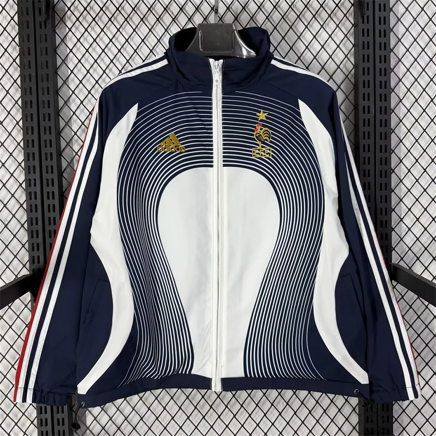 AlphaJersey-France 2026 Windbreaker Jacket - Black With White