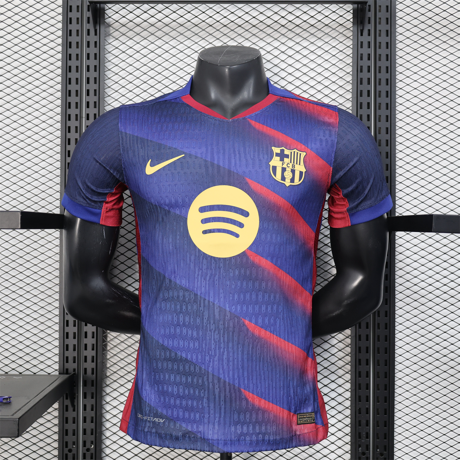 AlphaJersey-Barcelona 25-26 Red Diagonal Special Blue Jersey - Player Version