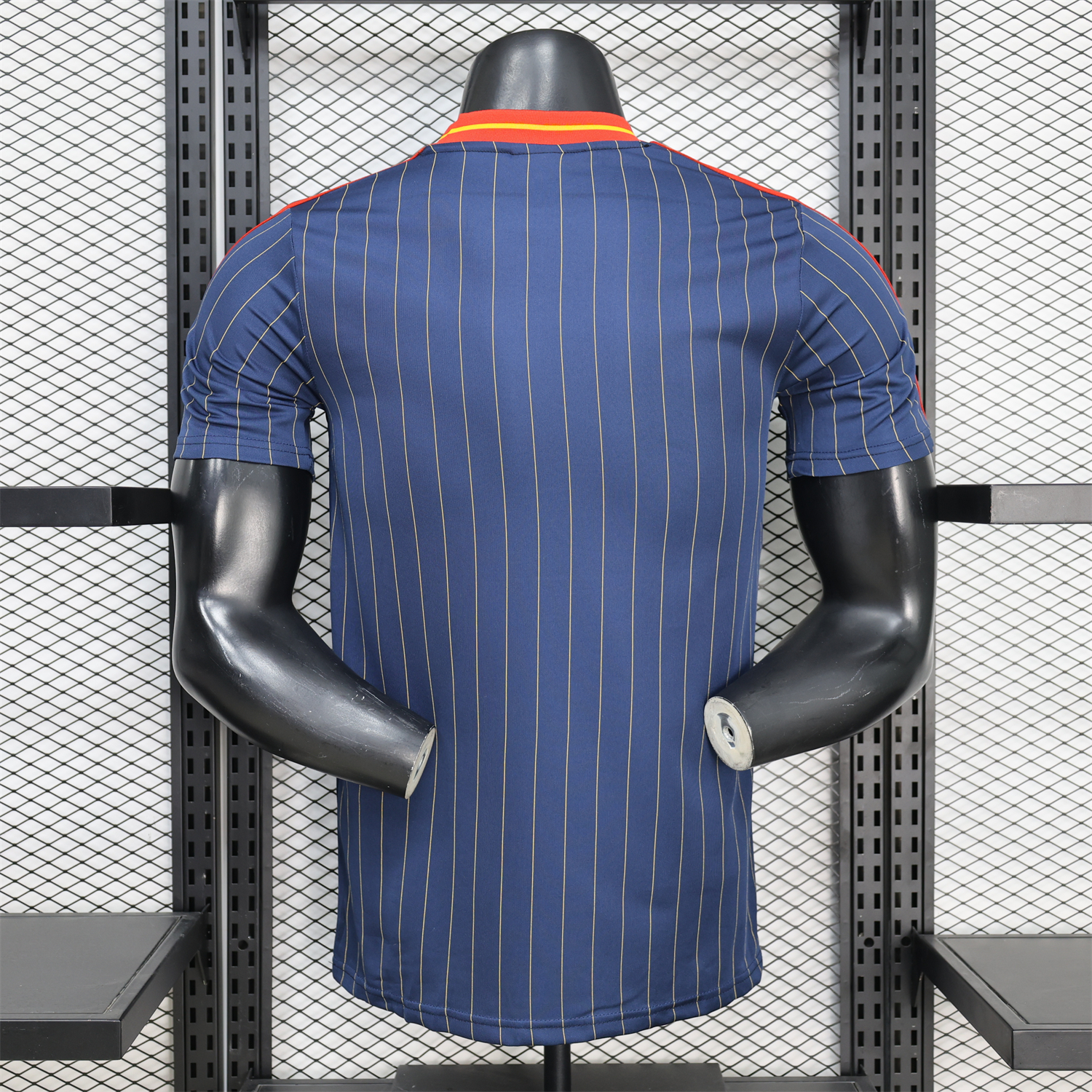 AlphaJersey-Spain 2026 Terrace Icon Retro Casual Style Deep Blue Jersey - Player Version