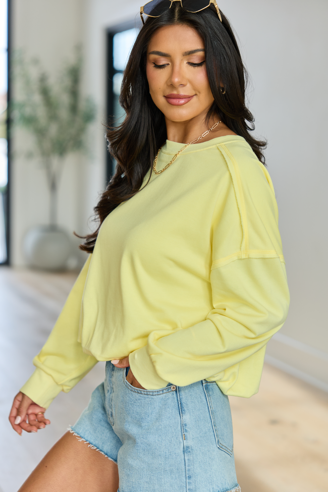 Prestyn Yellow Bubble Long Sleeve Top | Elegant Women's Fashion by coolavocek