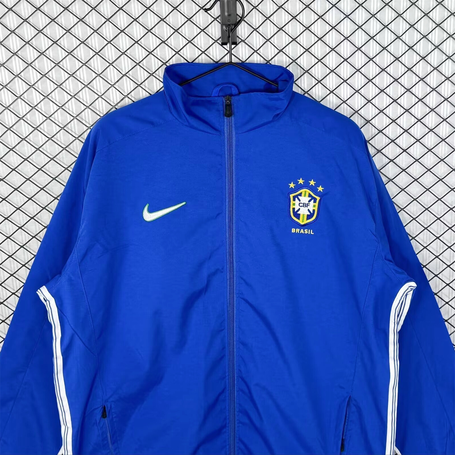 AlphaJersey-Retro Brazil 1998 Blue Windbreaker