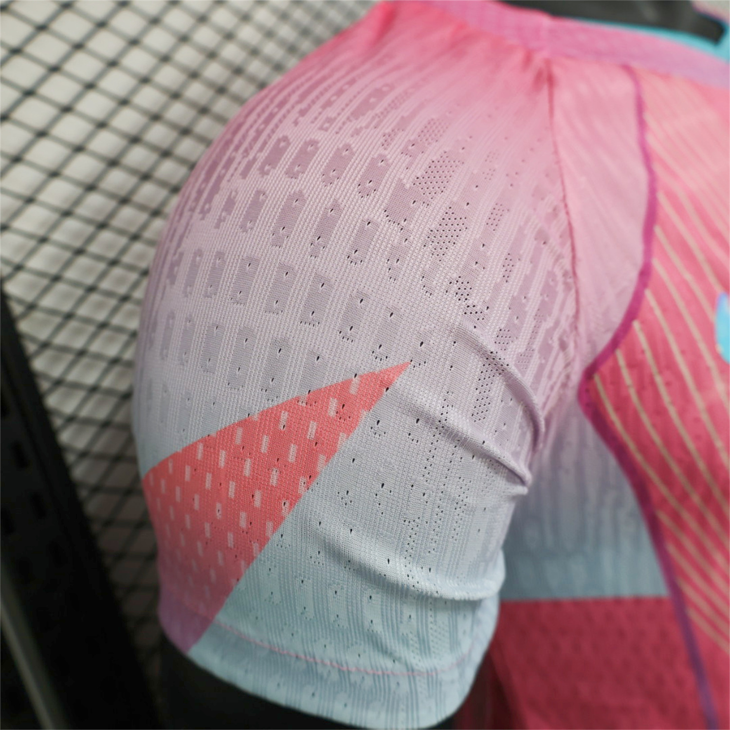 AlphaJersey-Barcelona 25-26 Pink and Light Blue Stripes Jersey - Player Version