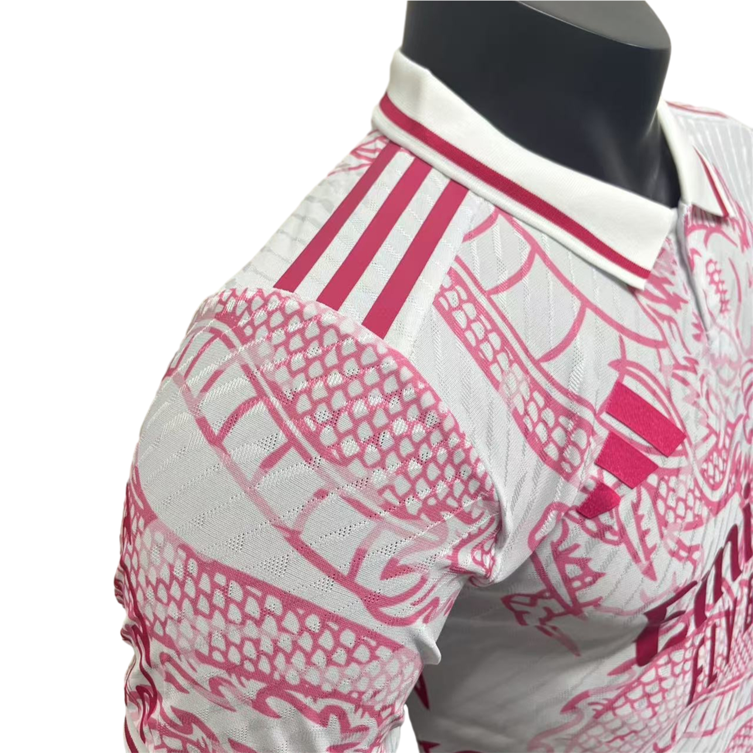 AlphaJersey-Real Madrid 25-26 Pink and White Dragon Pattern Jersey - Player Version