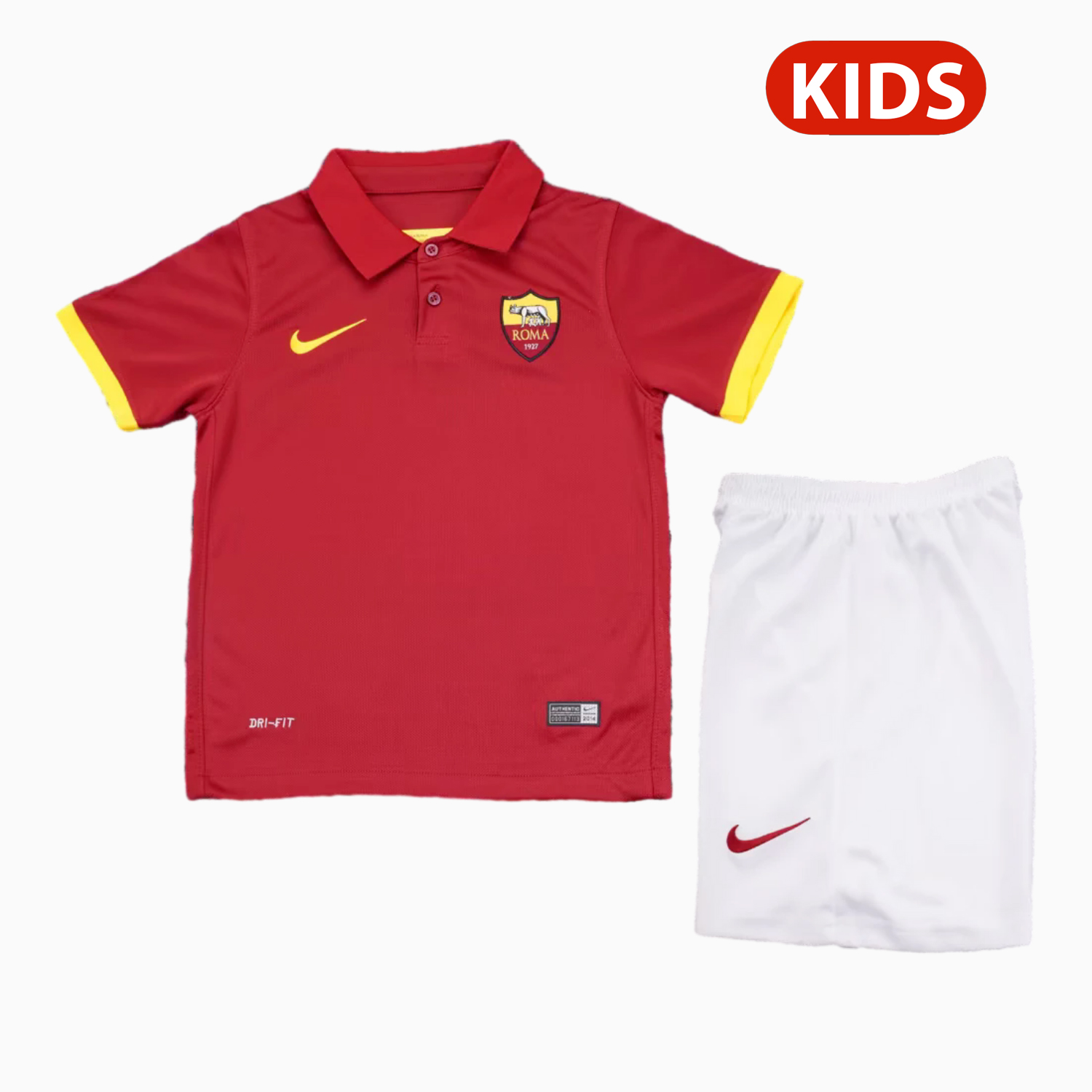 AlphaJersey-Retro Roma 2014-15 Home Kids Kit